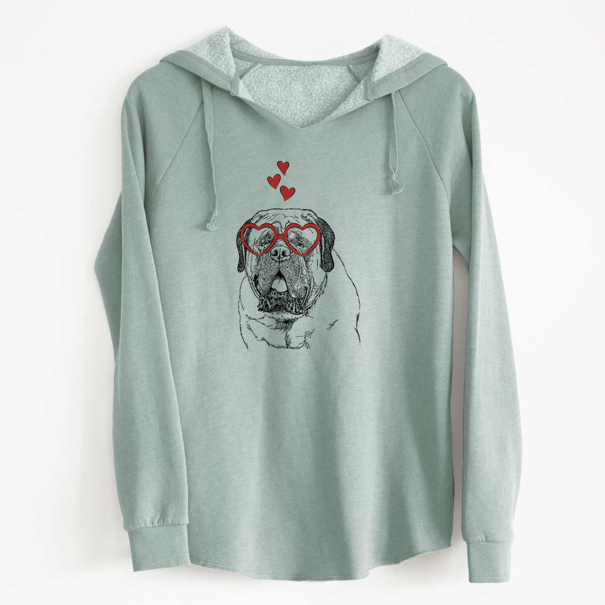 Valentine Jed the English Mastiff - Cali Wave Hooded Sweatshirt