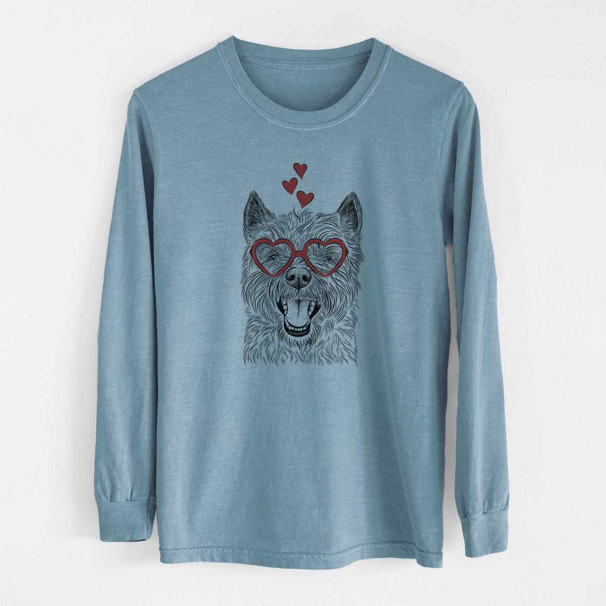 Valentine Jeff the Cairn Terrier - Heavyweight 100% Cotton Long Sleeve