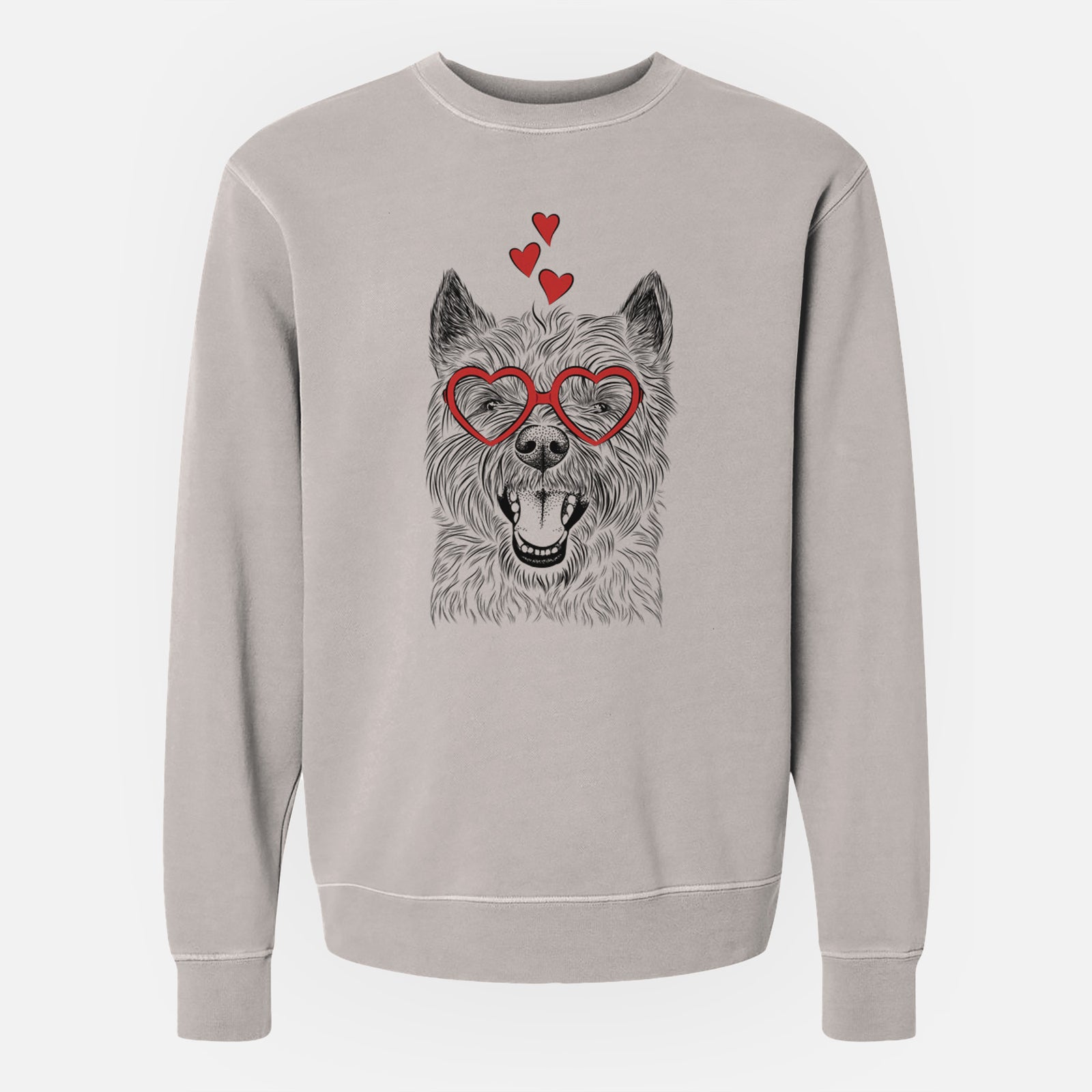 Valentine Jeff the Cairn Terrier - Unisex Pigment Dyed Crew Sweatshirt