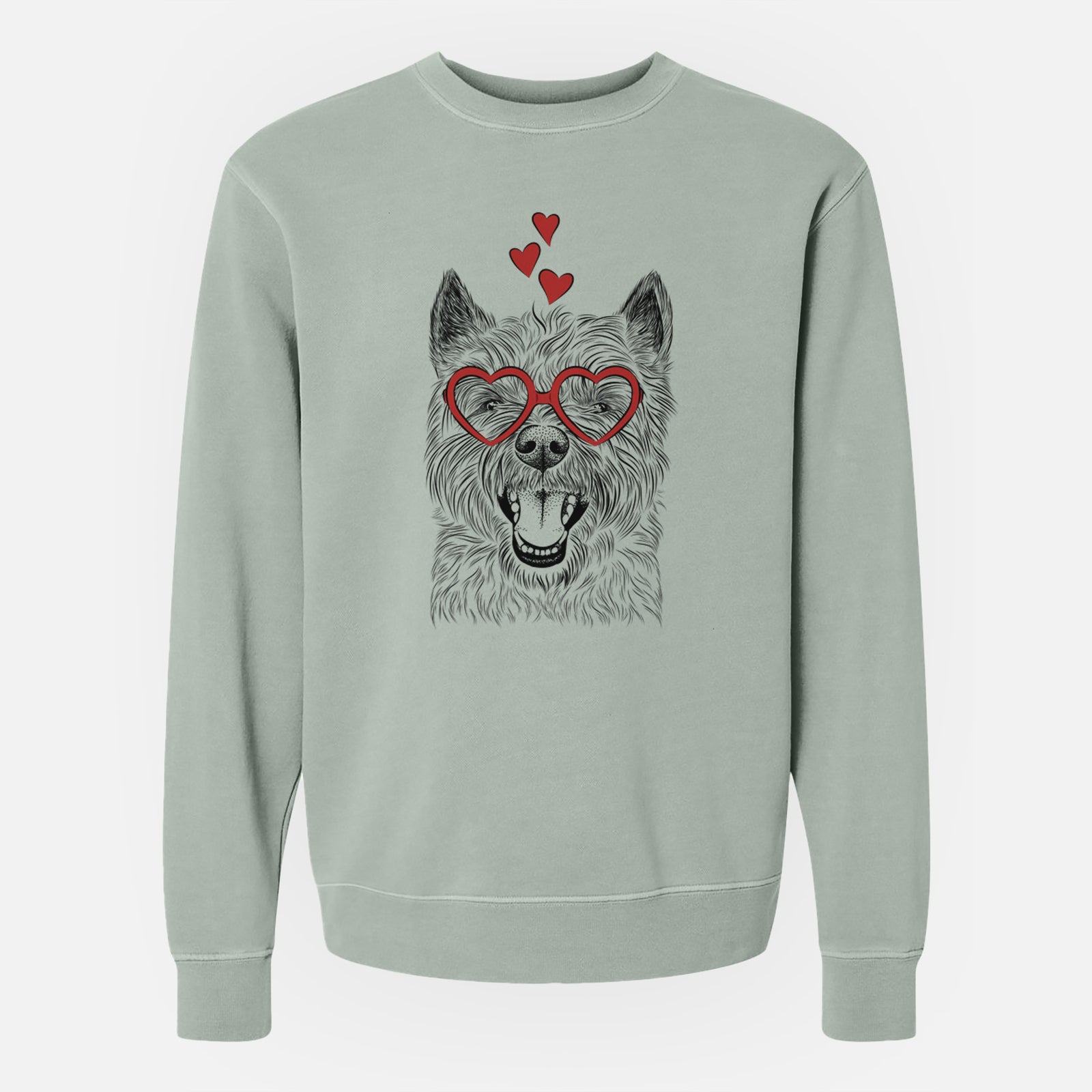 Valentine Jeff the Cairn Terrier - Unisex Pigment Dyed Crew Sweatshirt