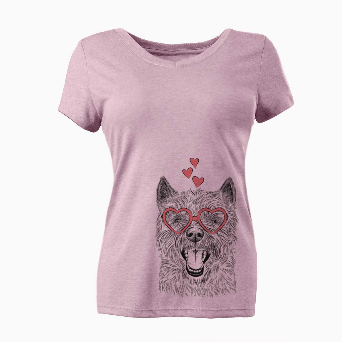 Valentine Jeff the Cairn Terrier - Women's V-neck Shirt