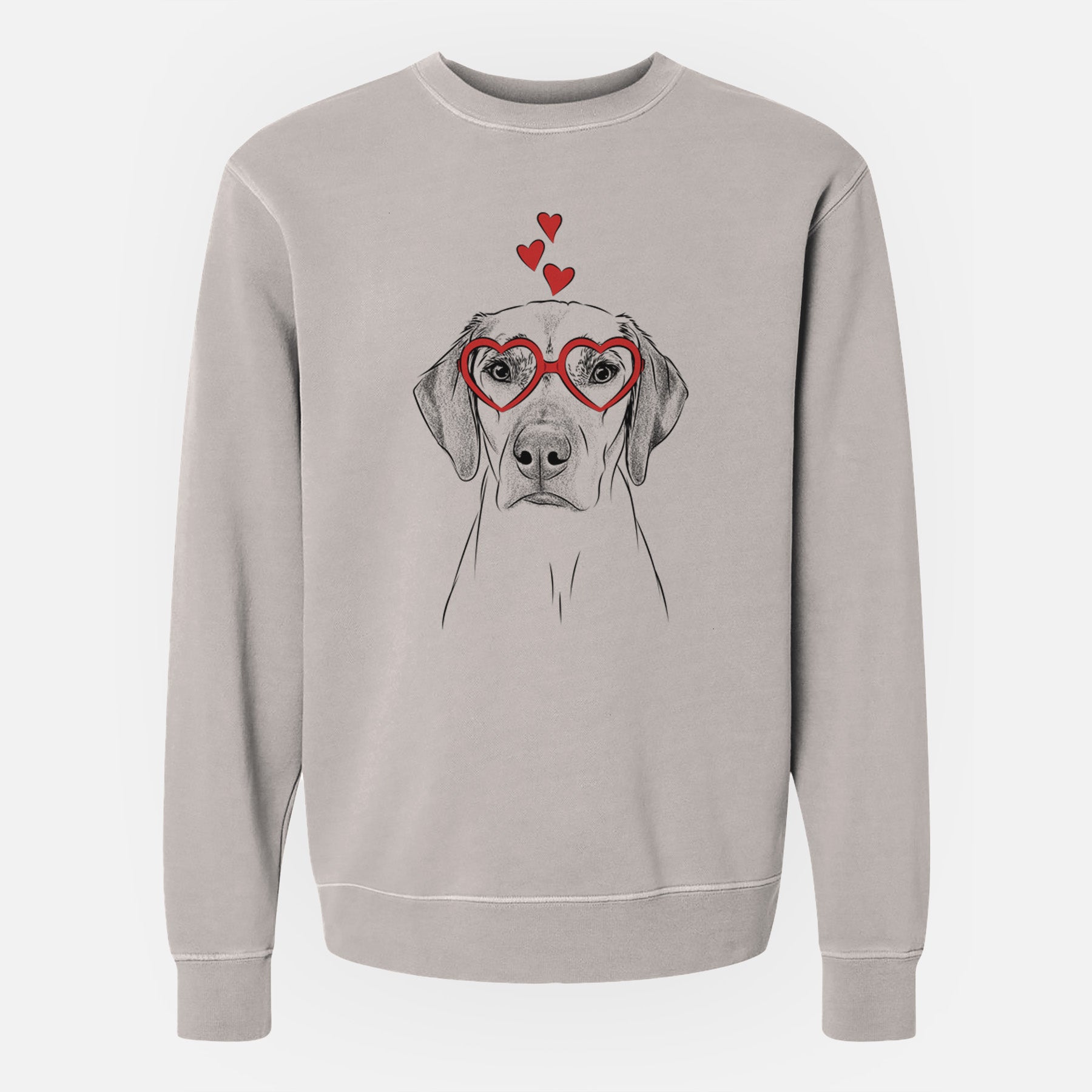 Valentine Jenga the Rhodesian Ridgeback - Unisex Pigment Dyed Crew Sweatshirt