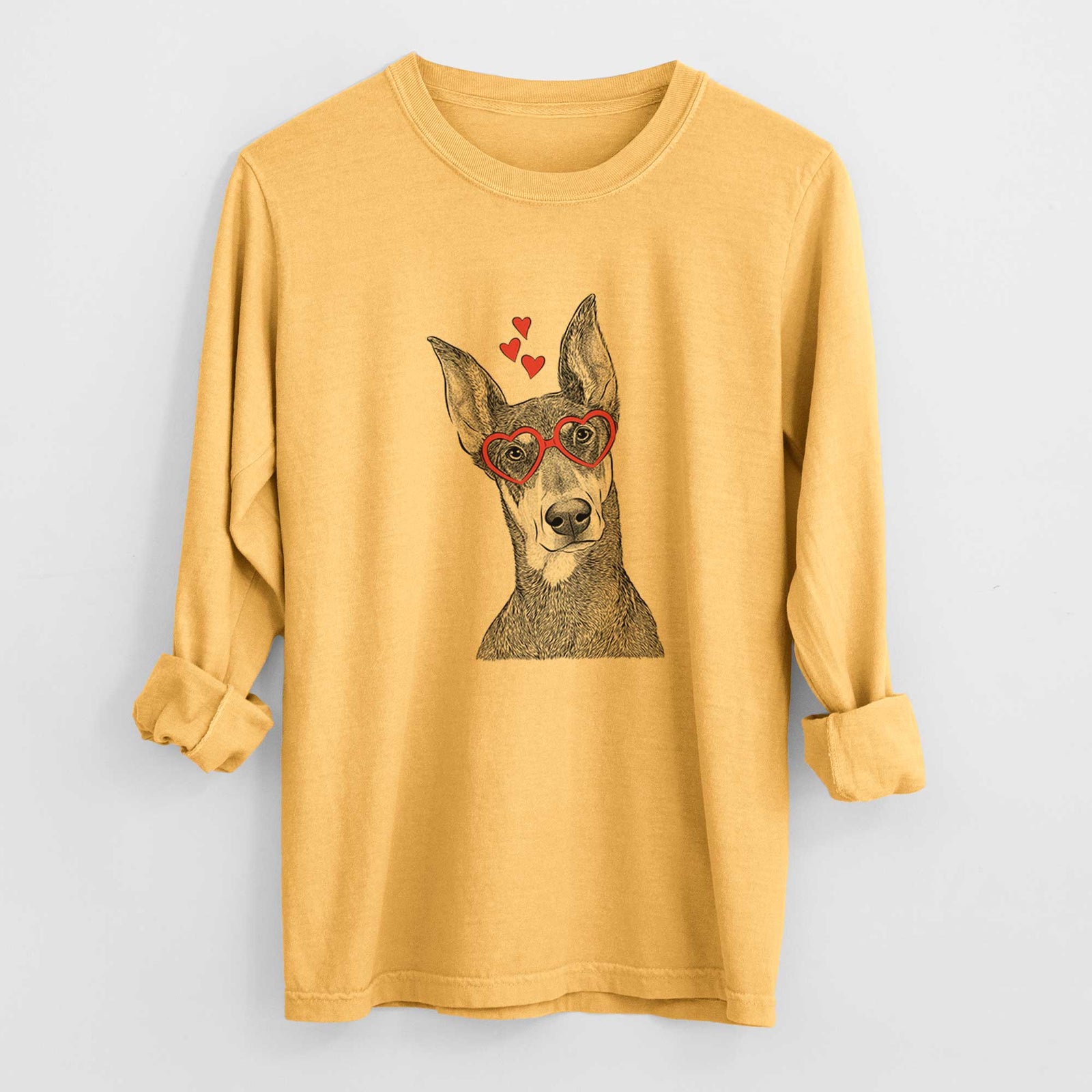 Valentine Jenna the Doberman Pinscher - Heavyweight 100% Cotton Long Sleeve
