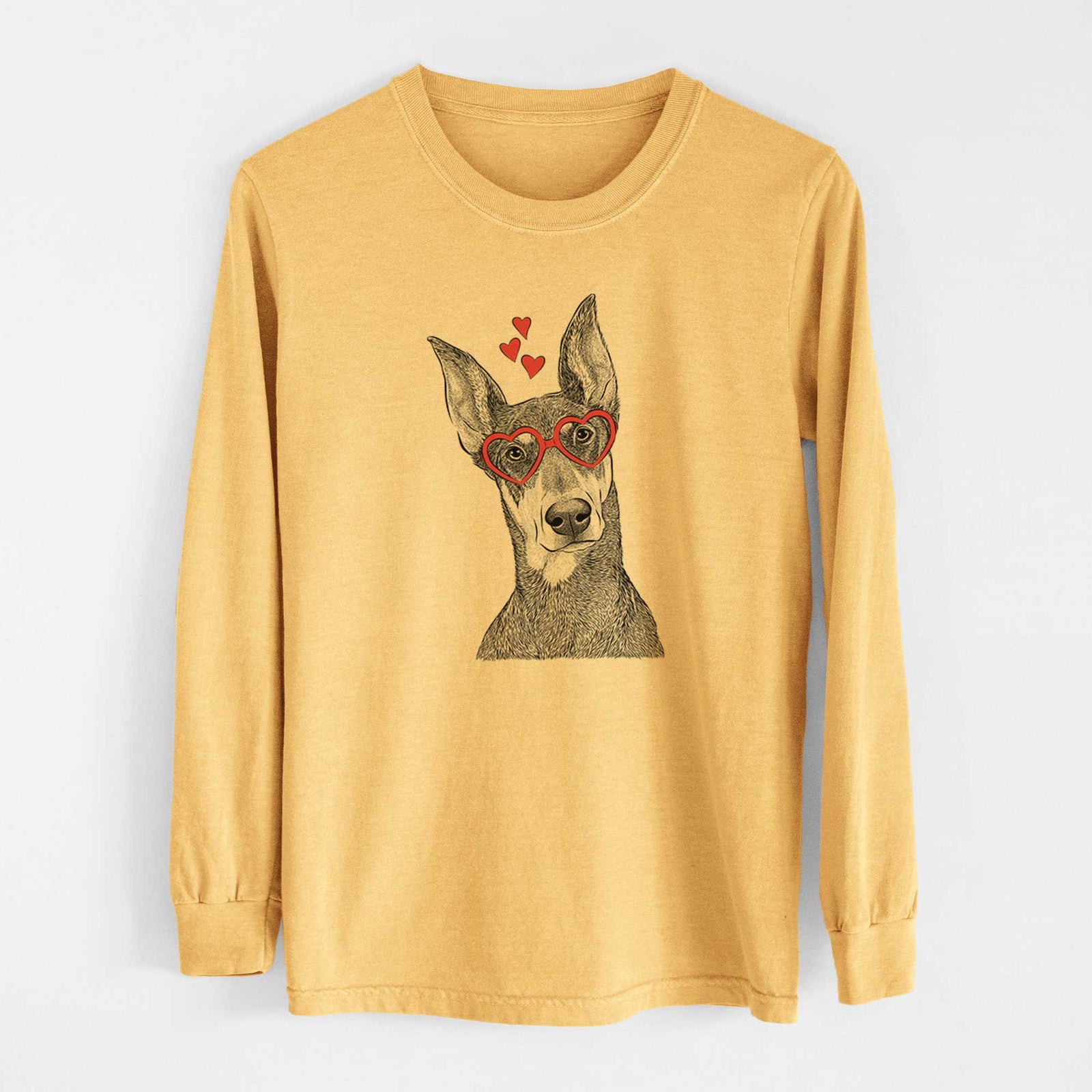 Valentine Jenna the Doberman Pinscher - Heavyweight 100% Cotton Long Sleeve