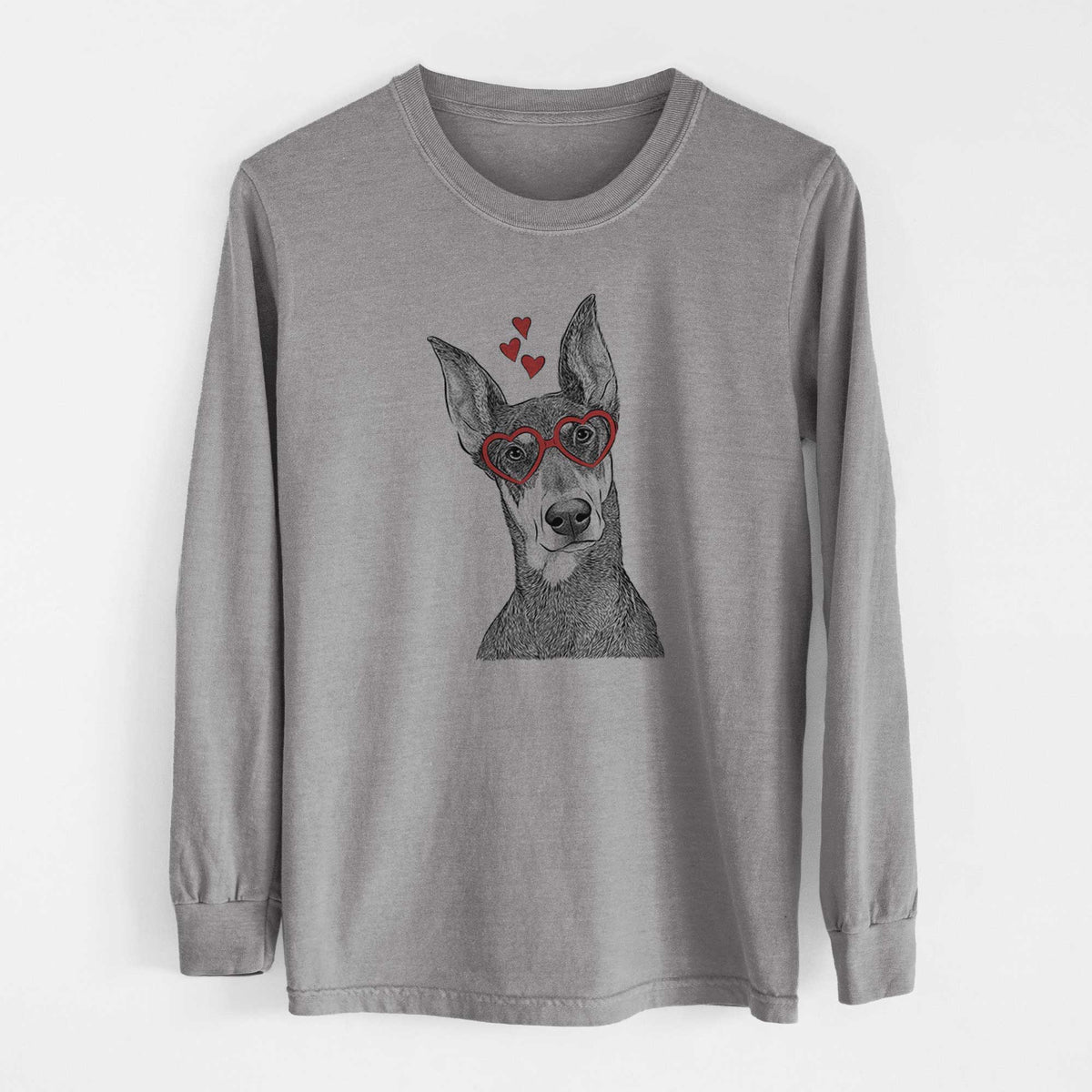 Valentine Jenna the Doberman Pinscher - Heavyweight 100% Cotton Long Sleeve