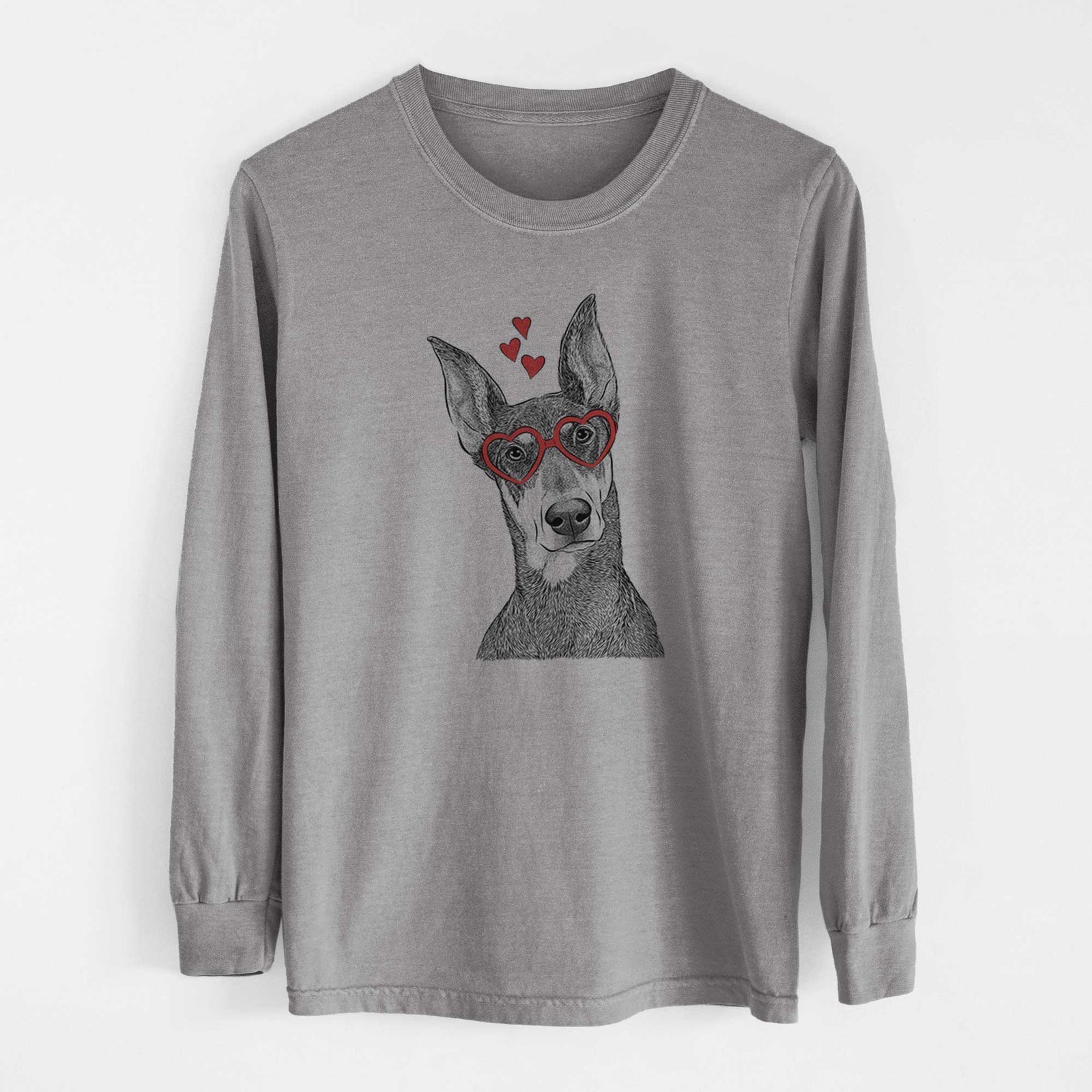 Valentine Jenna the Doberman Pinscher - Heavyweight 100% Cotton Long Sleeve