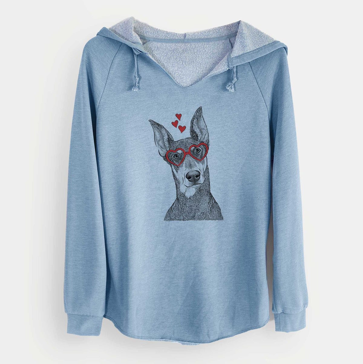 Valentine Jenna the Doberman Pinscher - Cali Wave Hooded Sweatshirt