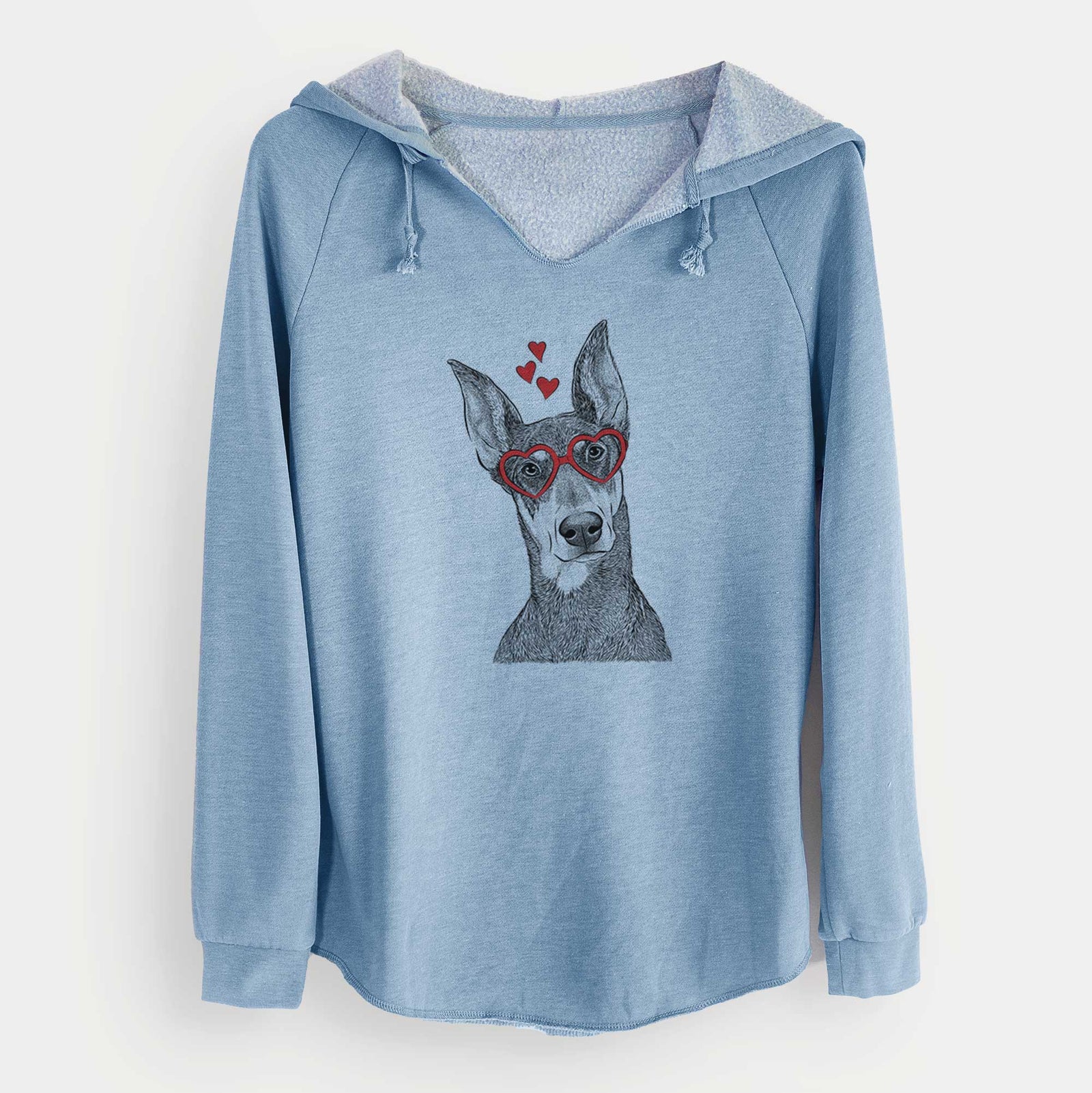Valentine Jenna the Doberman Pinscher - Cali Wave Hooded Sweatshirt