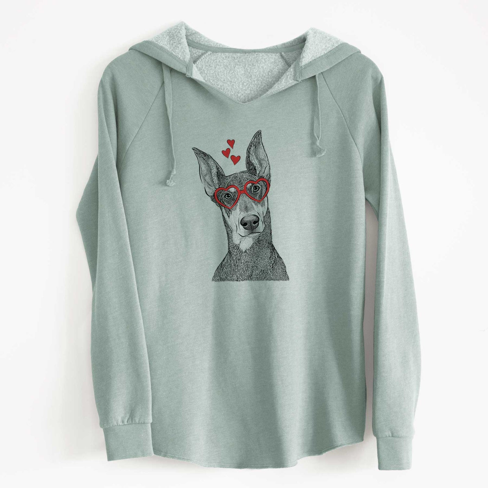 Valentine Jenna the Doberman Pinscher - Cali Wave Hooded Sweatshirt