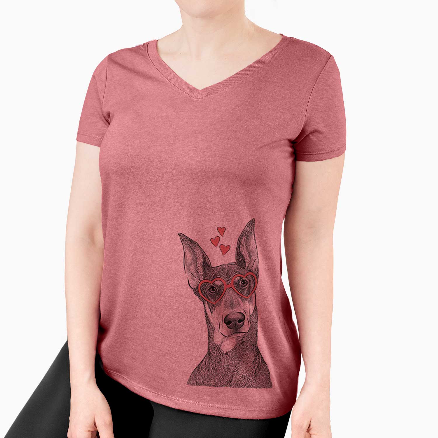 Jenna the Doberman Pinscher - Women's V-neck Shirt