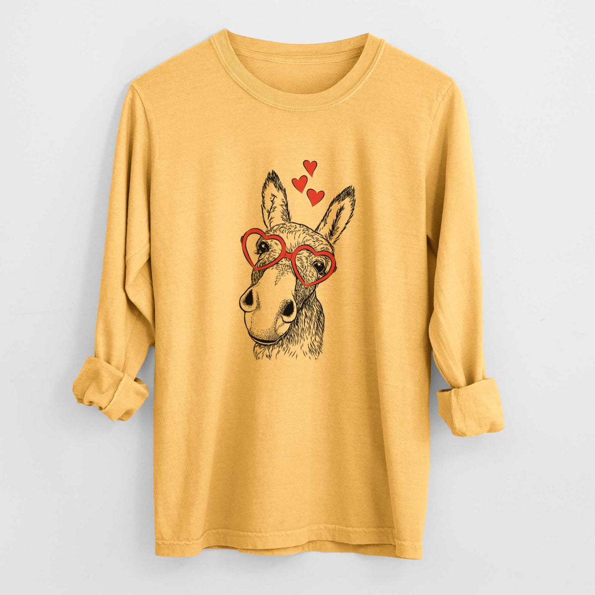 Valentine Jenny the Donkey - Heavyweight 100% Cotton Long Sleeve
