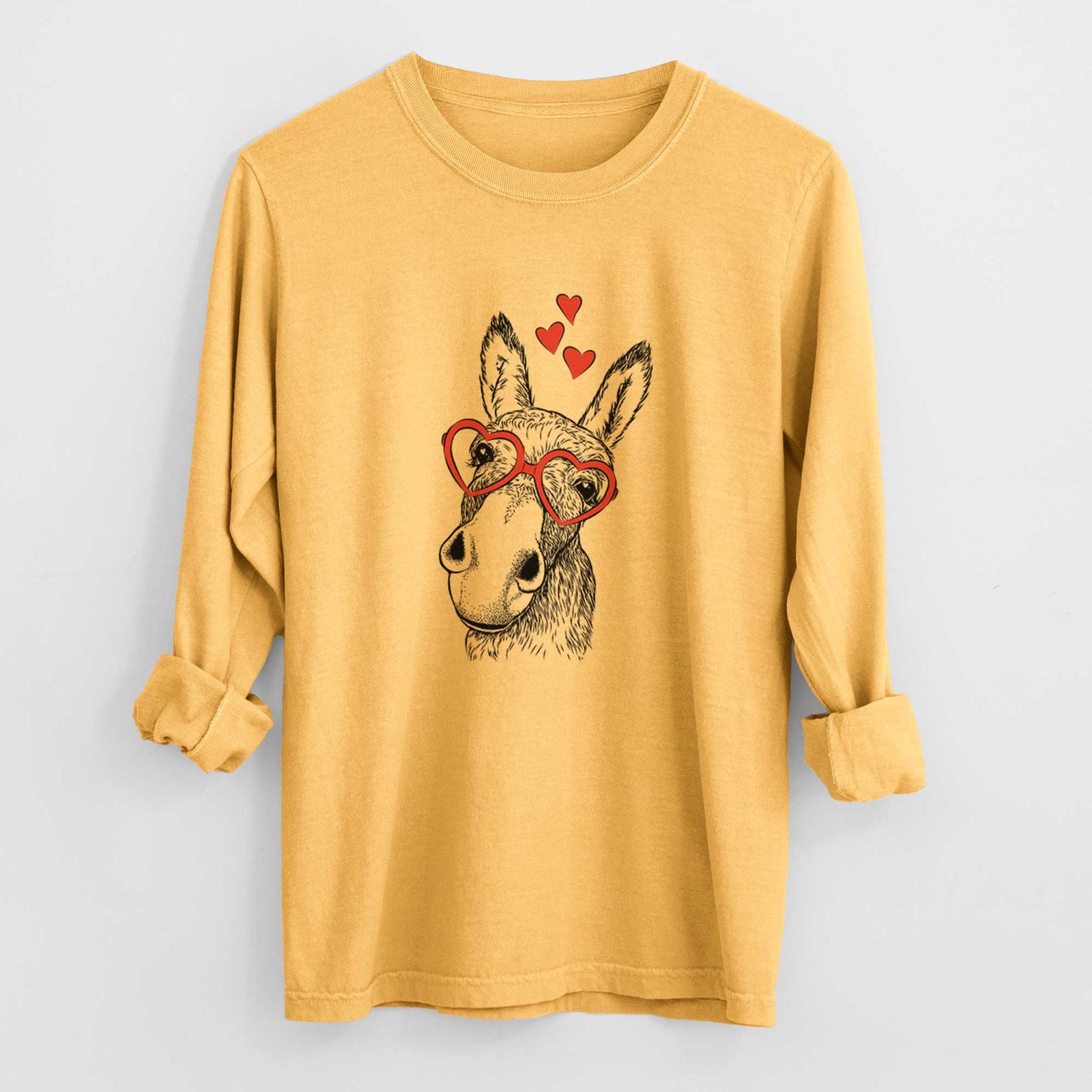 Valentine Jenny the Donkey - Heavyweight 100% Cotton Long Sleeve