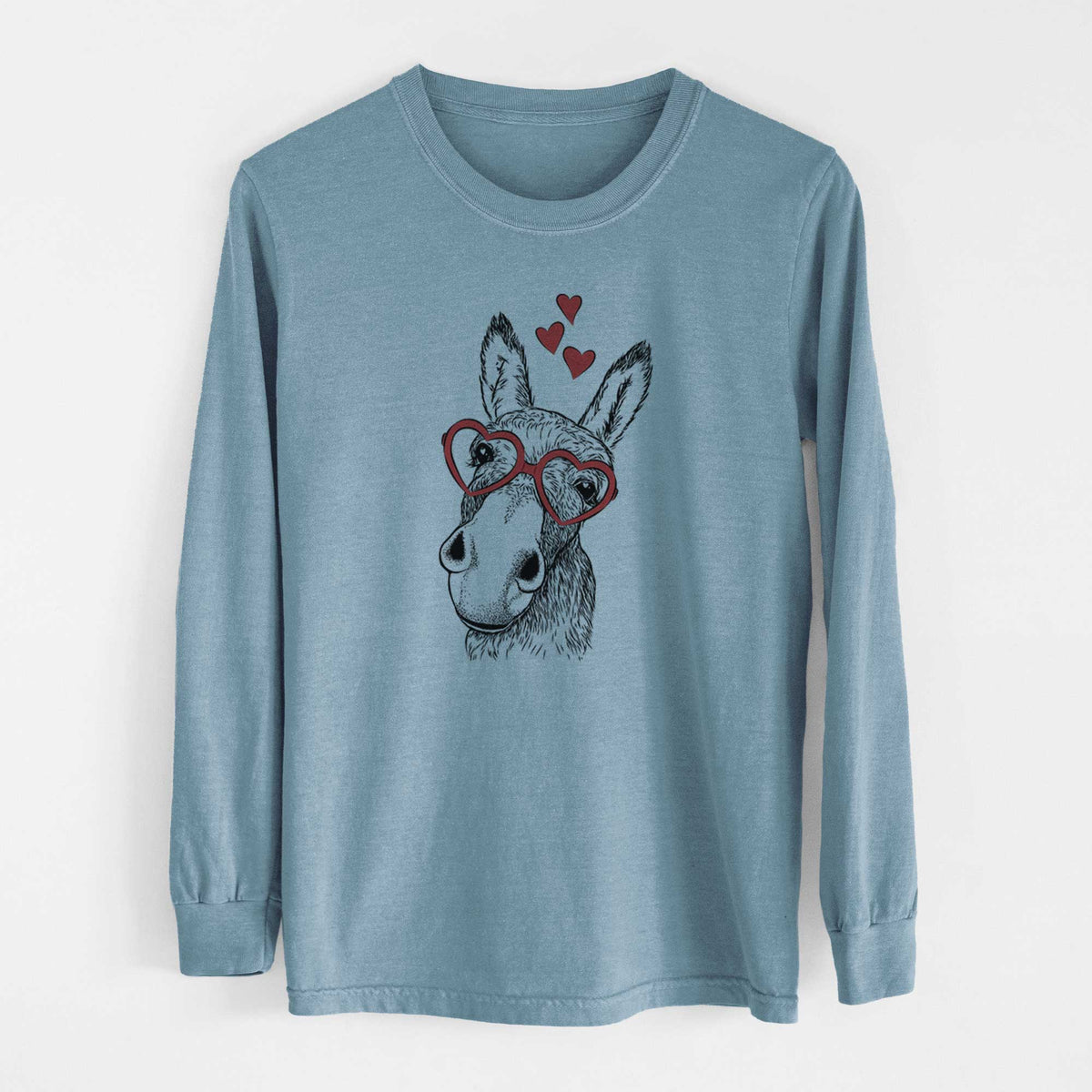 Valentine Jenny the Donkey - Heavyweight 100% Cotton Long Sleeve