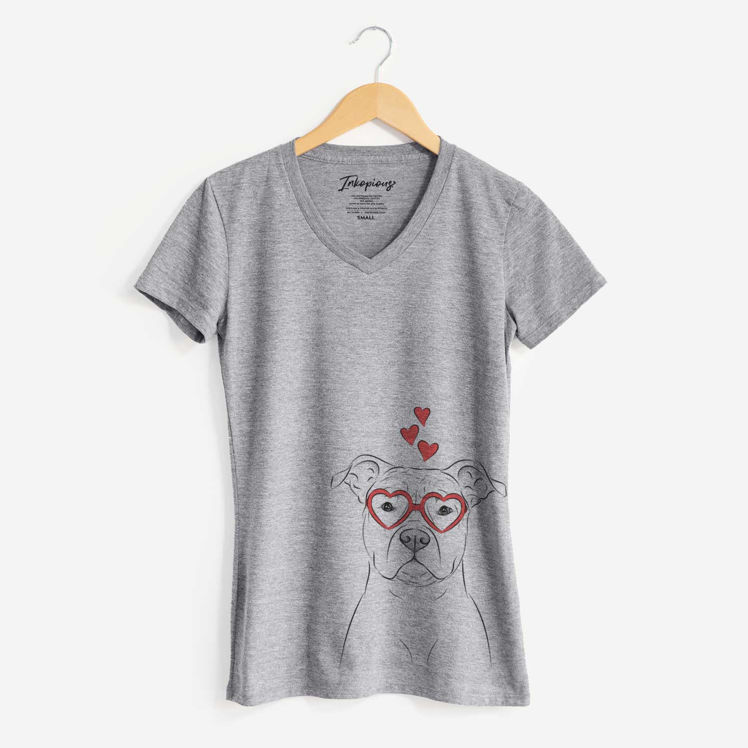 Valentine Jethro the American Staffordshire Terrier - Women's V-neck Shirt