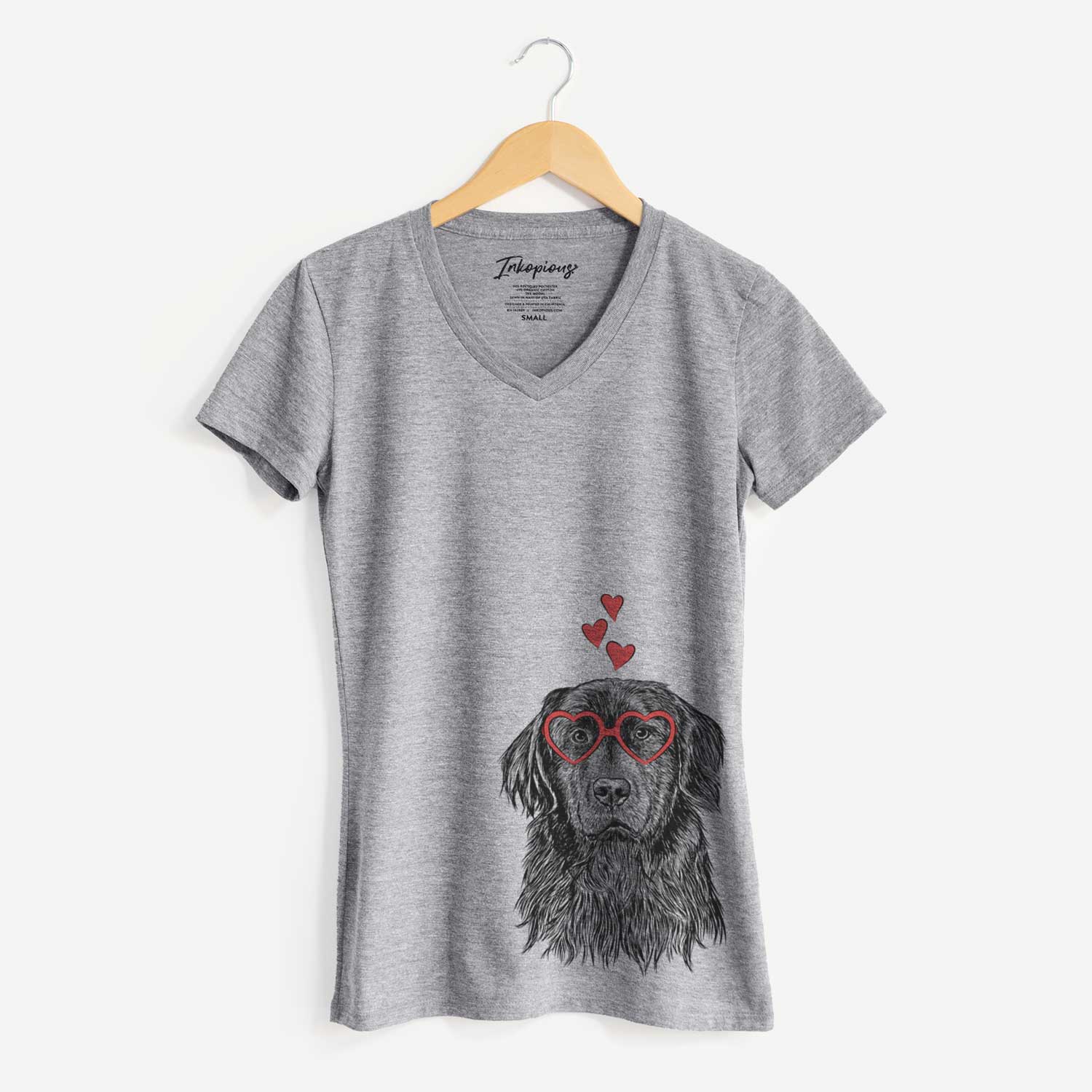 Valentine Jinx the Newfoundland - Women's V-neck Shirt