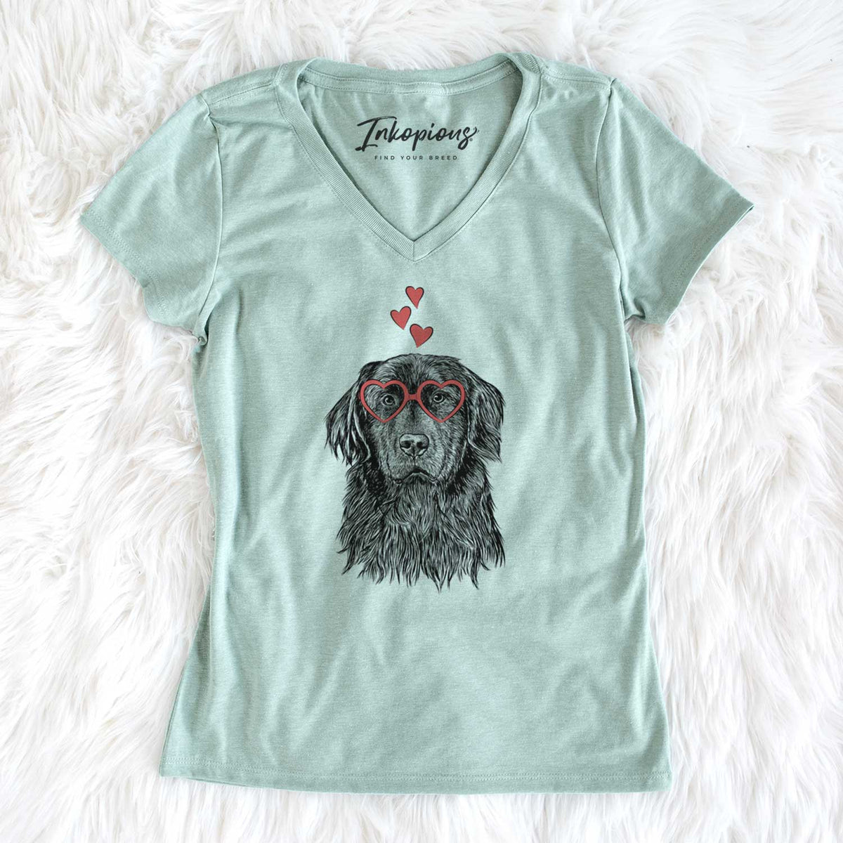 Valentine Jinx the Newfoundland - Women's V-neck Shirt