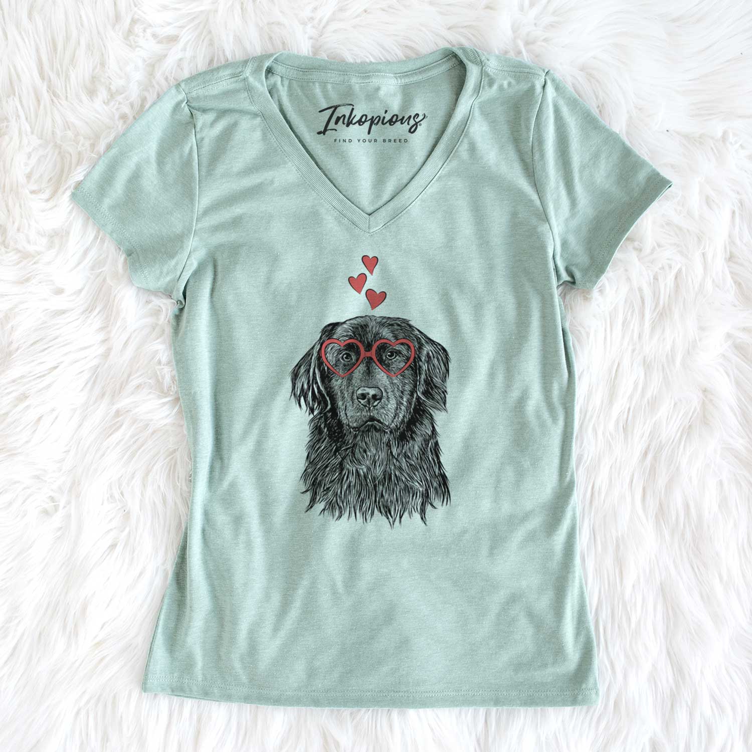 Valentine Jinx the Newfoundland - Women's V-neck Shirt