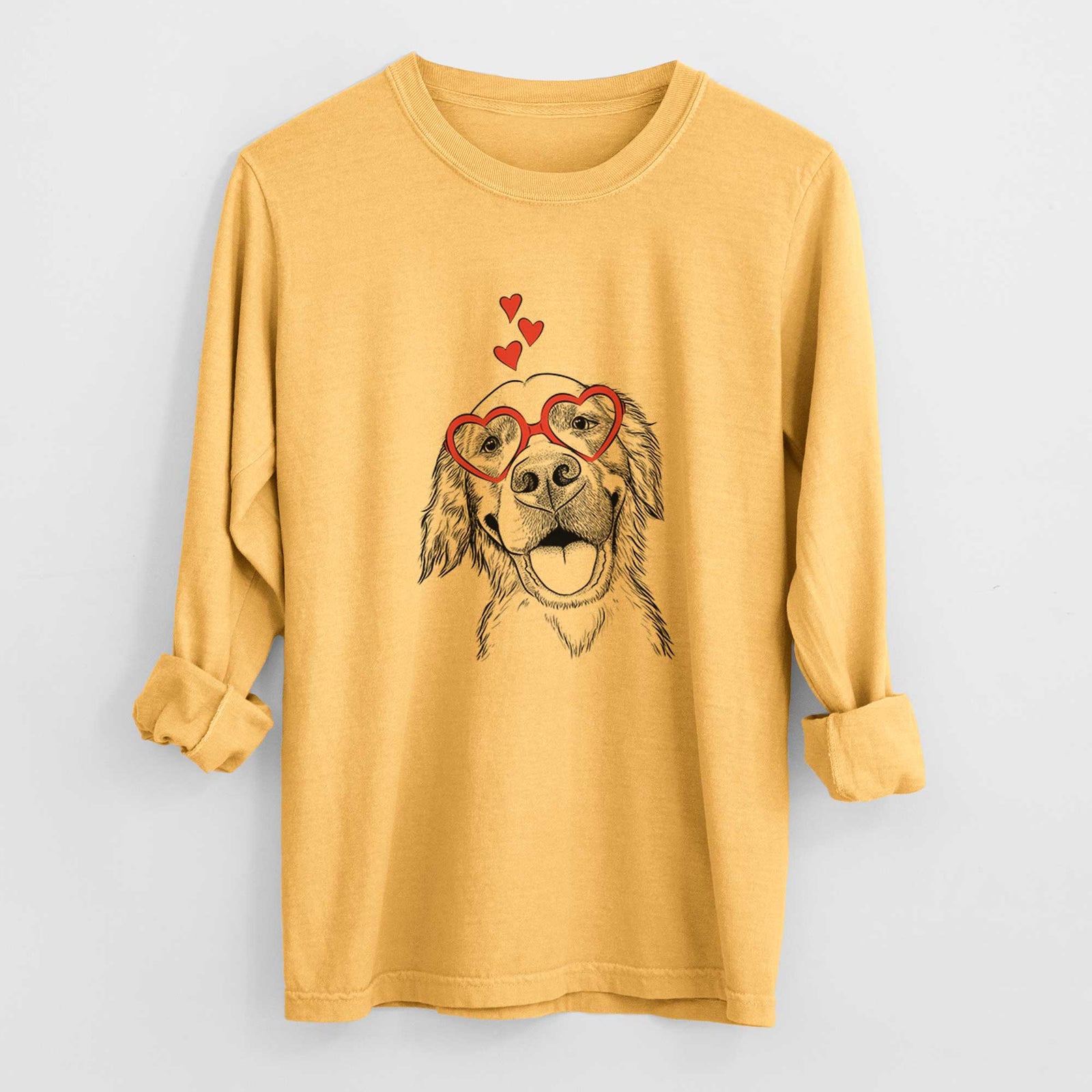 Valentine Jordy the Golden Retriever - Heavyweight 100% Cotton Long Sleeve