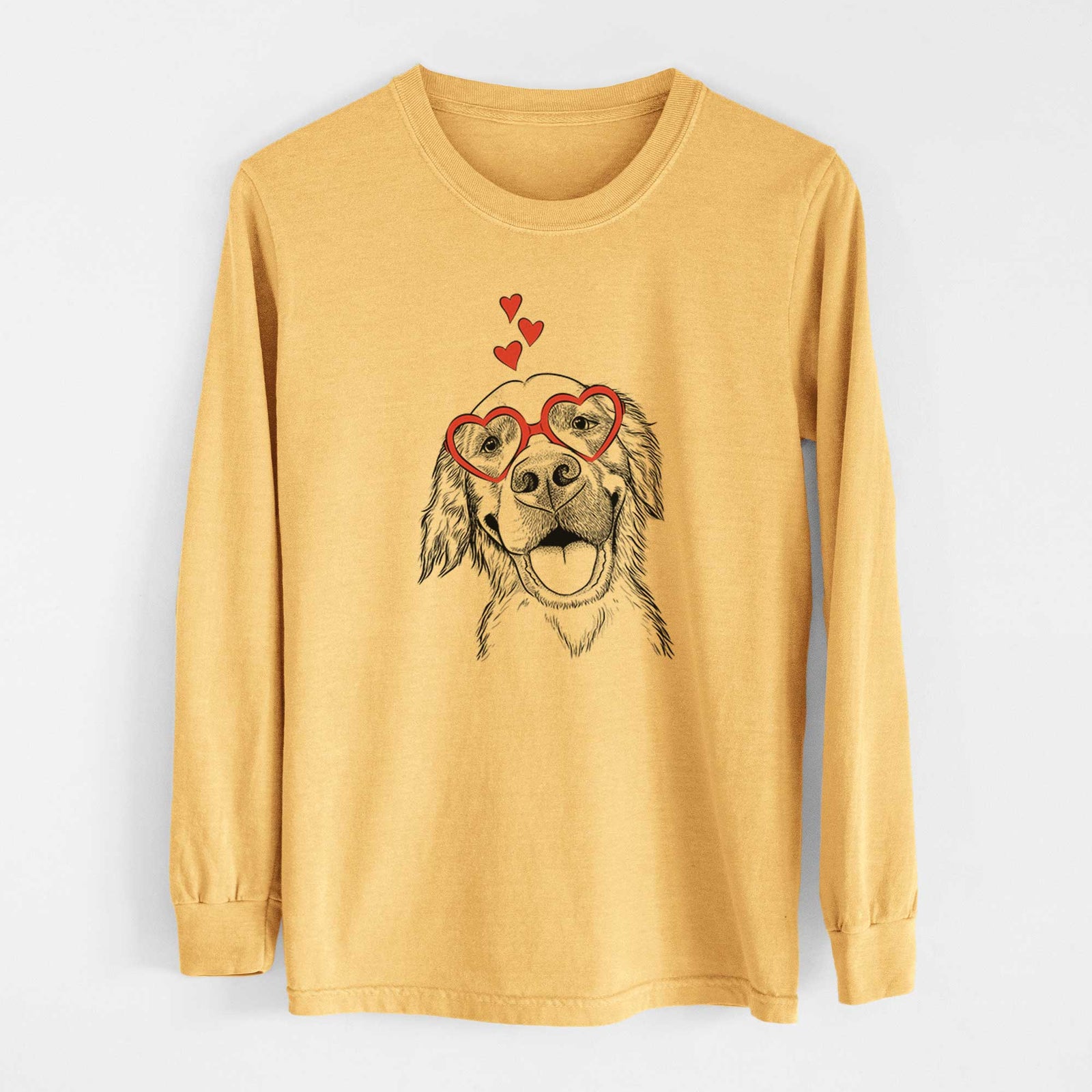 Valentine Jordy the Golden Retriever - Heavyweight 100% Cotton Long Sleeve