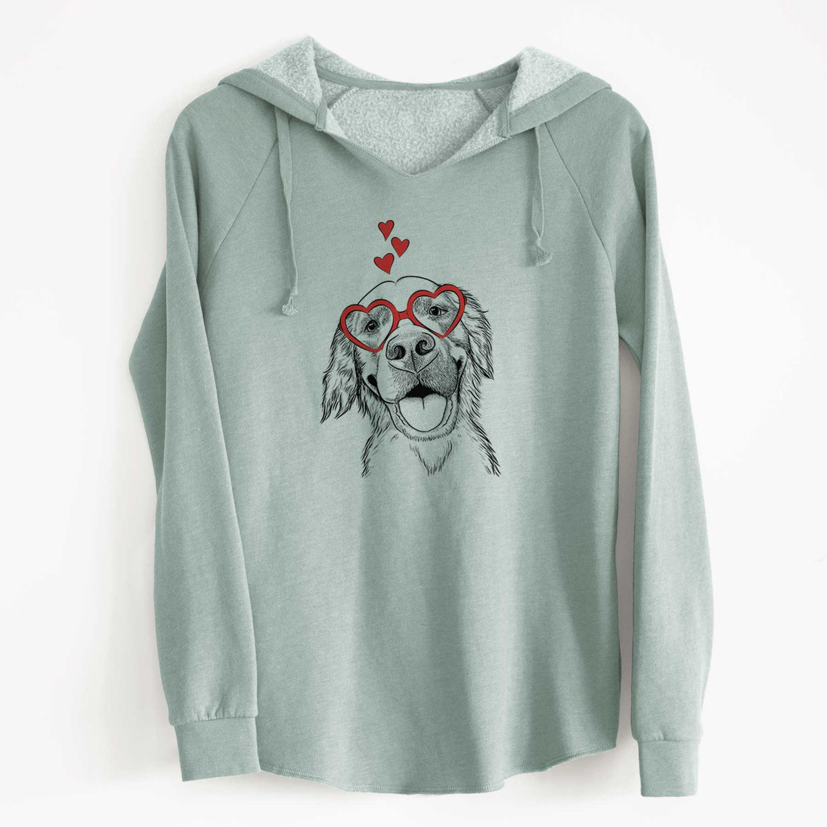 Valentine Jordy the Golden Retriever - Cali Wave Hooded Sweatshirt