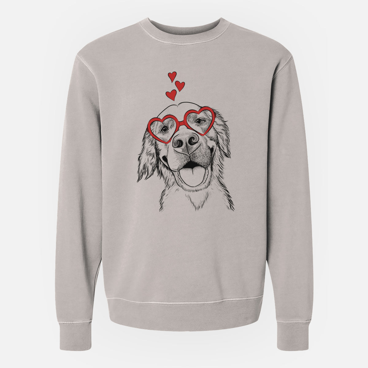 Valentine Jordy the Golden Retriever - Unisex Pigment Dyed Crew Sweatshirt