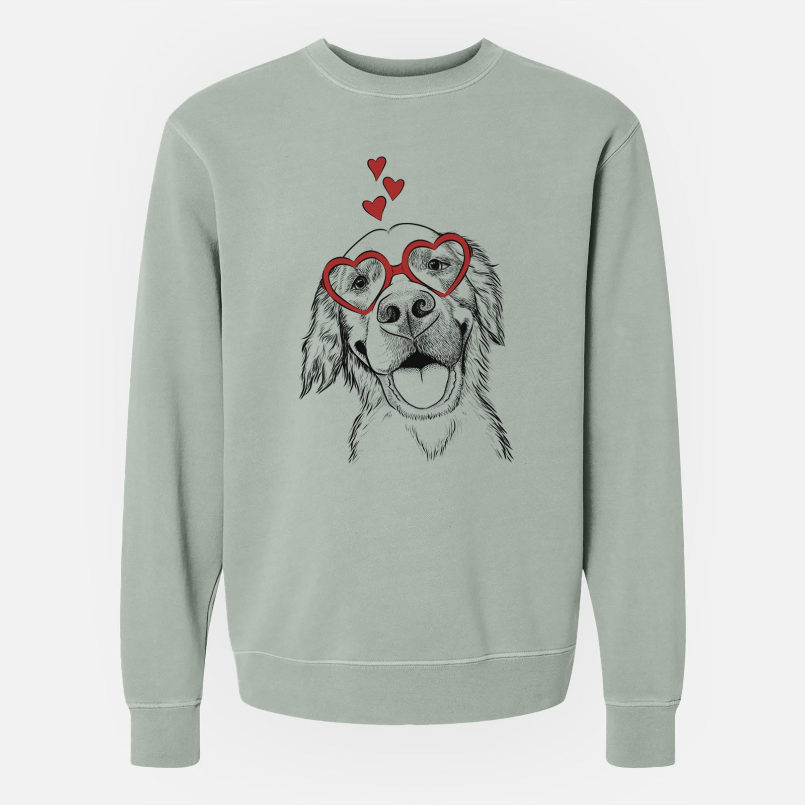 Valentine Jordy the Golden Retriever - Unisex Pigment Dyed Crew Sweatshirt