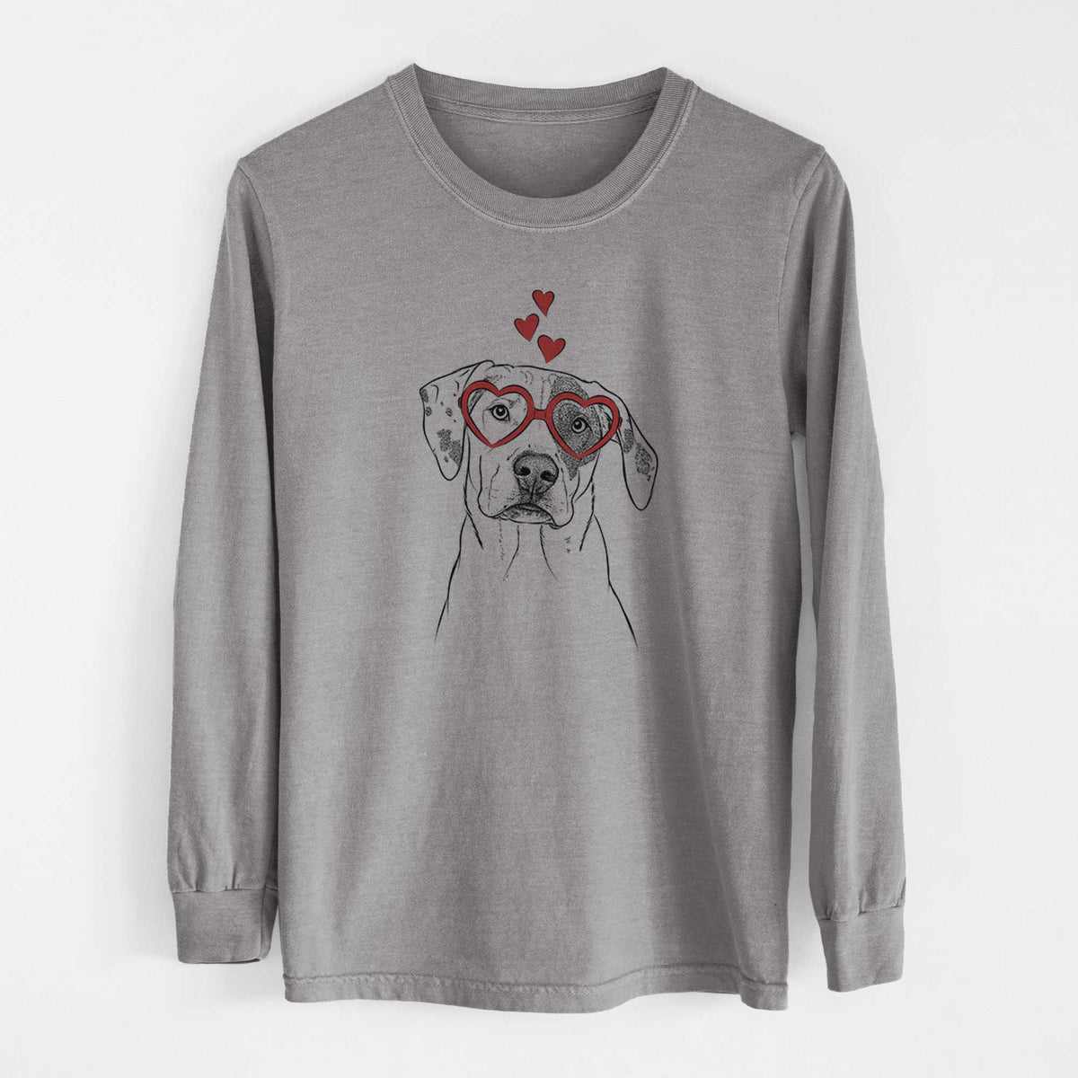 Valentine Julio the Dogo Argentino Mix - Heavyweight 100% Cotton Long Sleeve