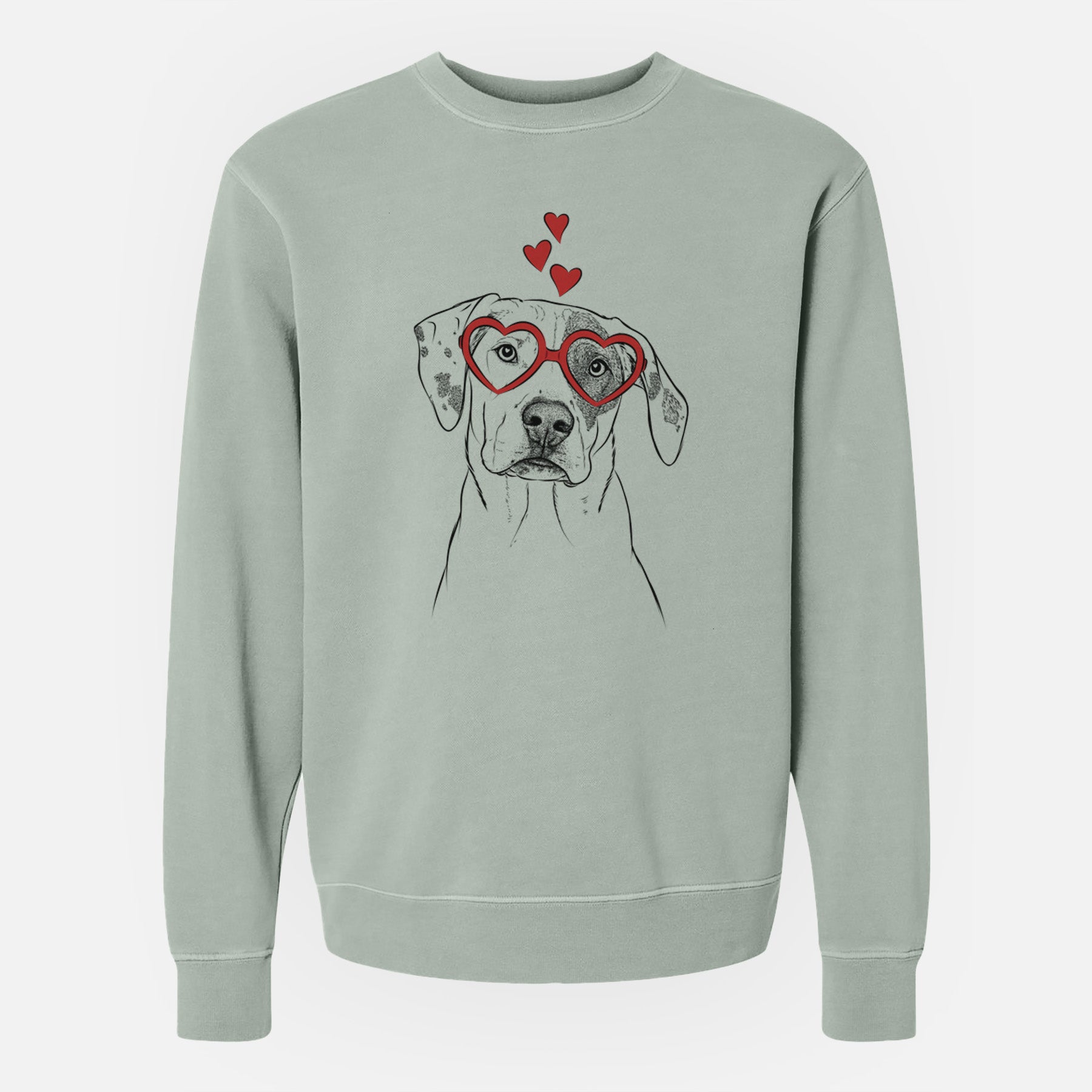 Valentine Julio the Dogo Argentino Mix - Unisex Pigment Dyed Crew Sweatshirt