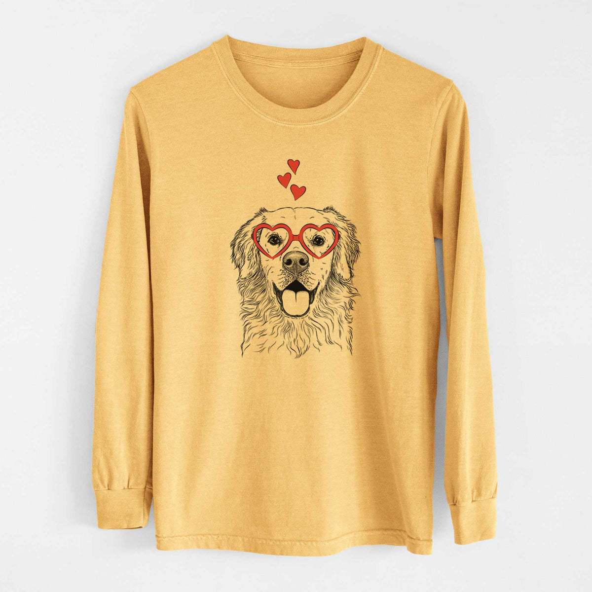 Valentine Juniper the Golden Retriever - Heavyweight 100% Cotton Long Sleeve