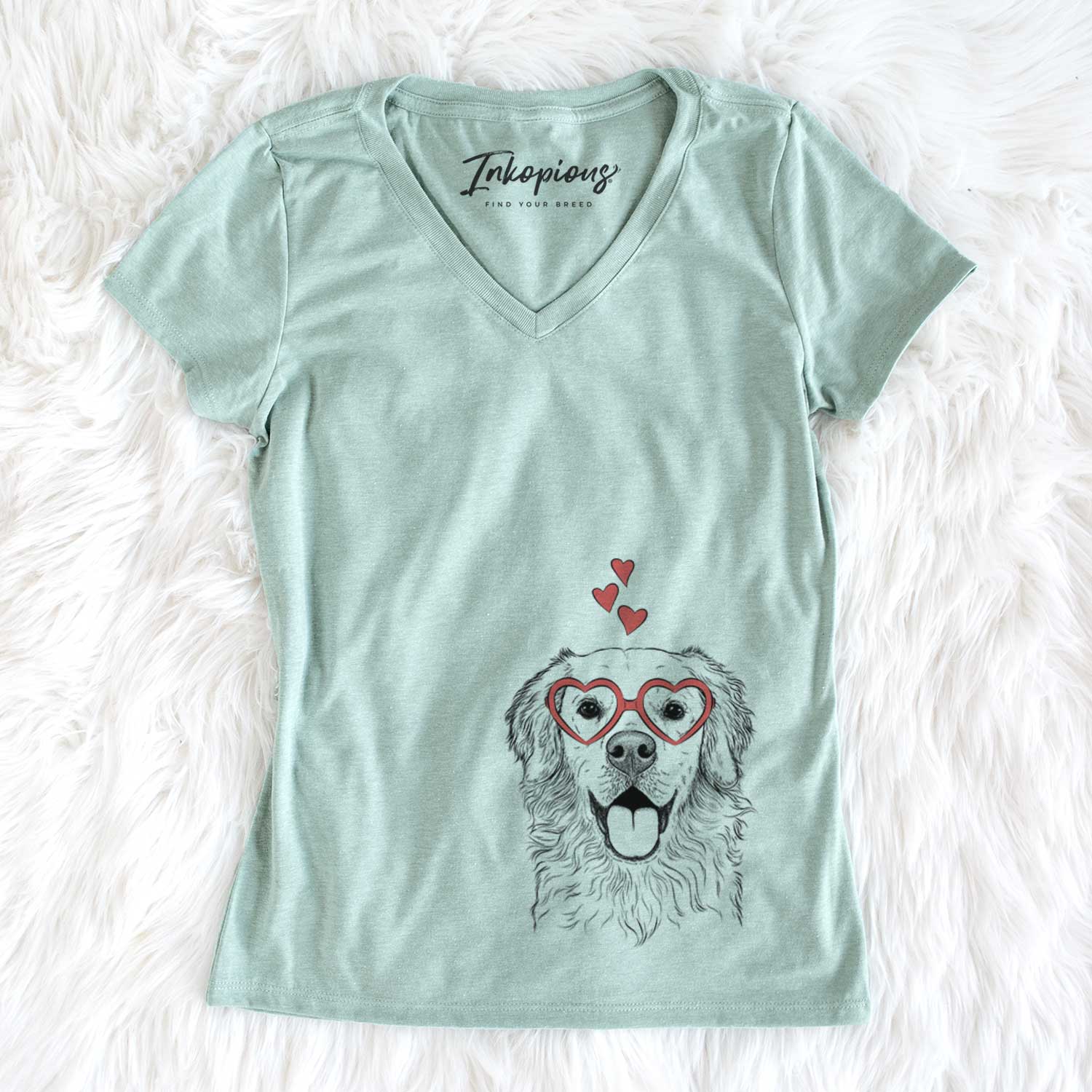 Juniper the Golden Retriever - Women's V-neck Shirt