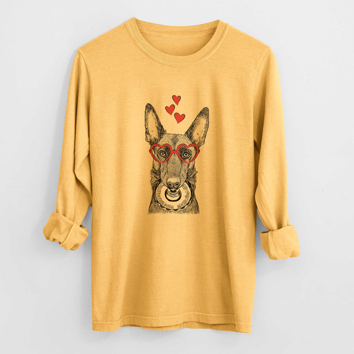 Valentine Juno the Belgian Malinois - Heavyweight 100% Cotton Long Sleeve