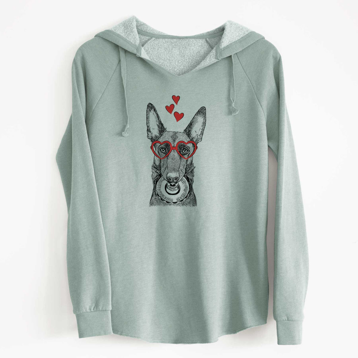 Valentine Juno the Belgian Malinois - Cali Wave Hooded Sweatshirt