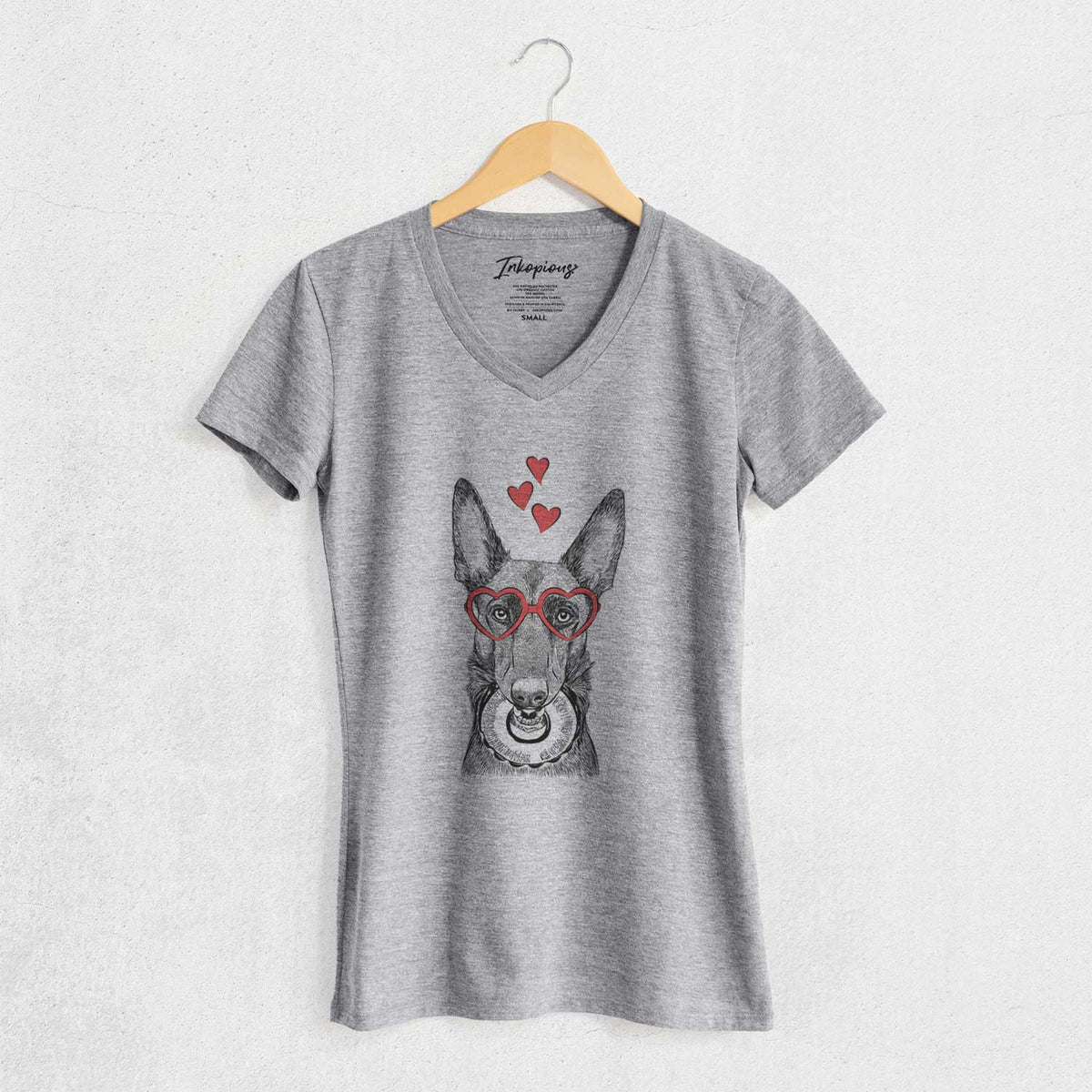 Valentine Juno the Belgian Malinois - Women's V-neck Shirt