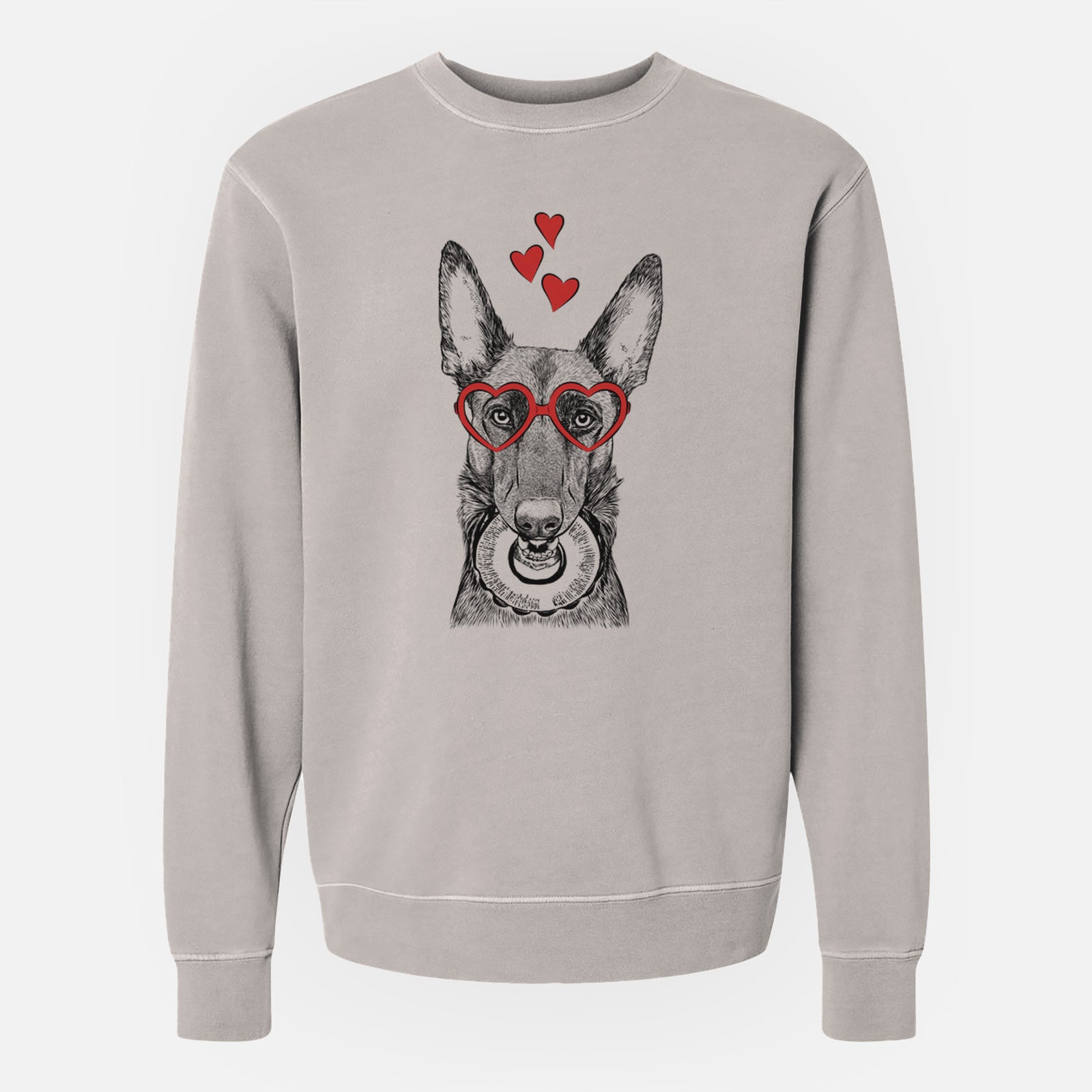Valentine Juno the Belgian Malinois - Unisex Pigment Dyed Crew Sweatshirt