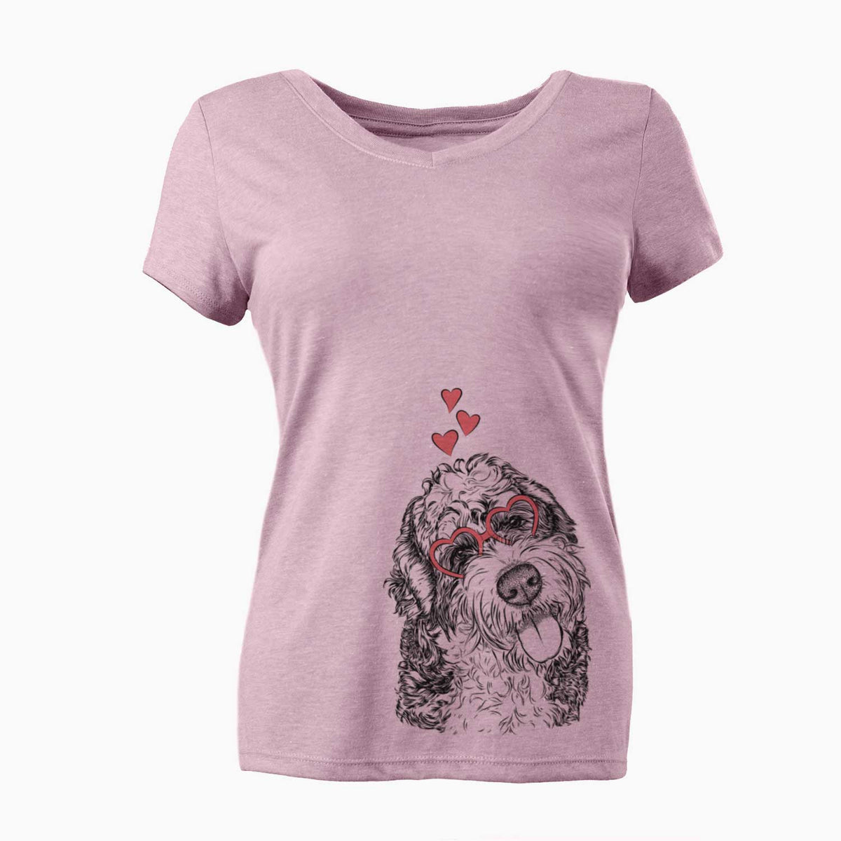 Valentine Kaci the Bernedoodle - Women's V-neck Shirt