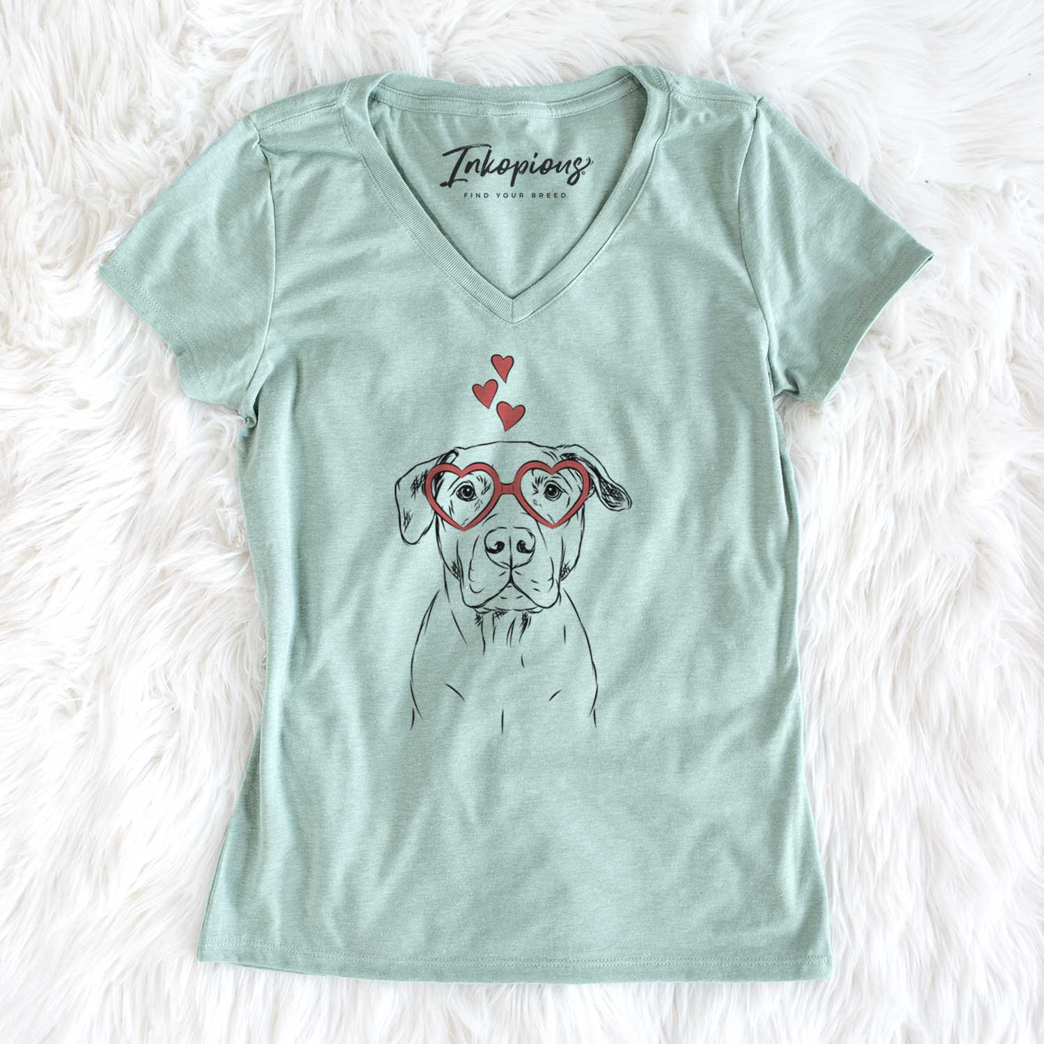 Valentine Kadin the Pitbull - Women's V-neck Shirt