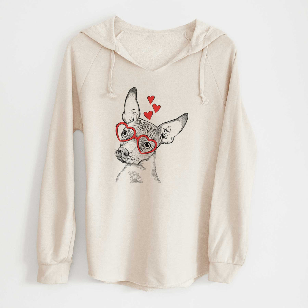 Valentine Kahlo the Xoloitzcuintli - Cali Wave Hooded Sweatshirt