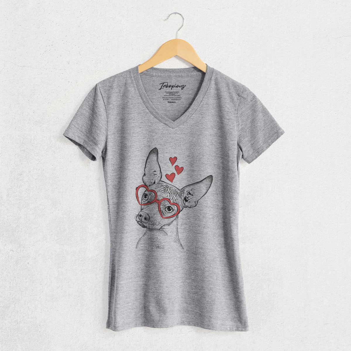 Valentine Kahlo the Xoloitzcuintli - Women's V-neck Shirt