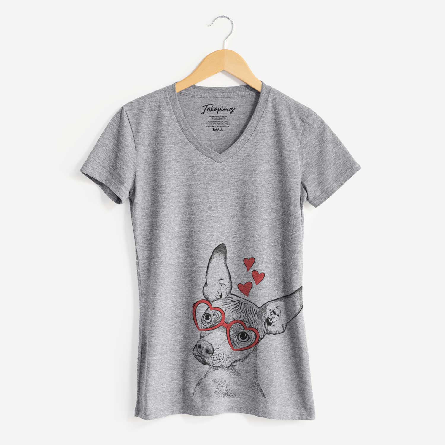 Valentine Kahlo the Xoloitzcuintli - Women's V-neck Shirt