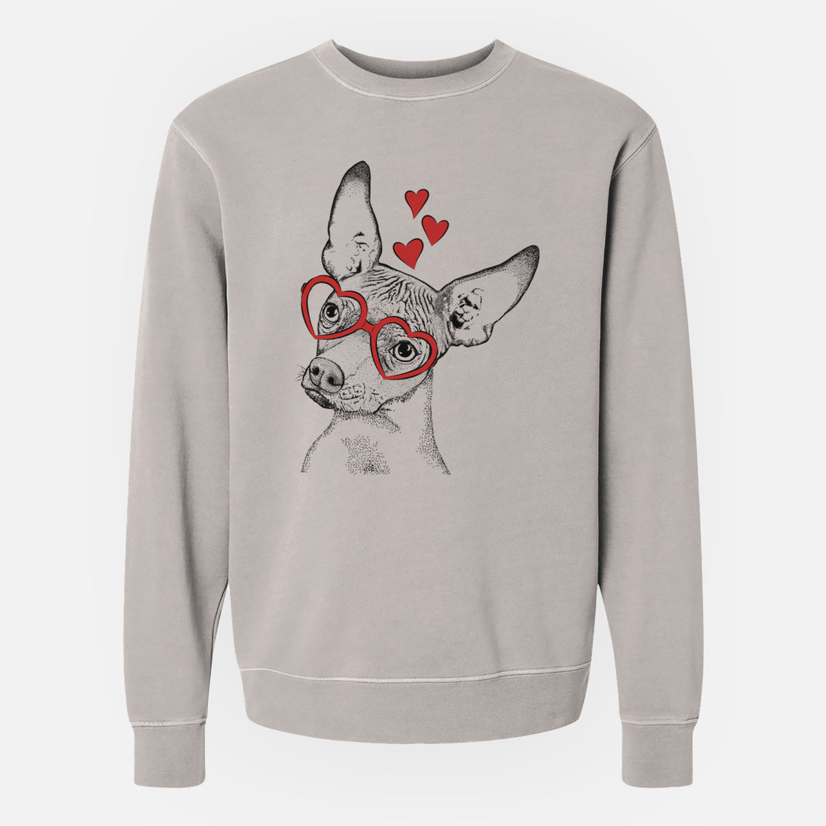 Valentine Kahlo the Xoloitzcuintli - Unisex Pigment Dyed Crew Sweatshirt