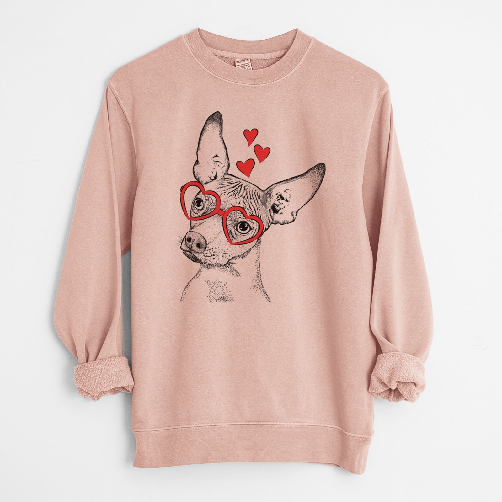 Valentine Kahlo the Xoloitzcuintli - Unisex Pigment Dyed Crew Sweatshirt
