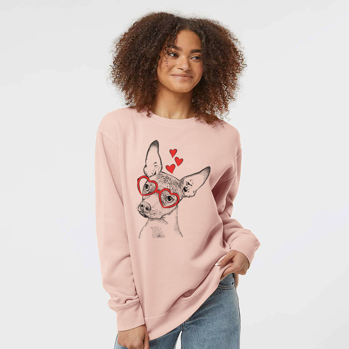 Valentine Kahlo the Xoloitzcuintli - Unisex Pigment Dyed Crew Sweatshirt