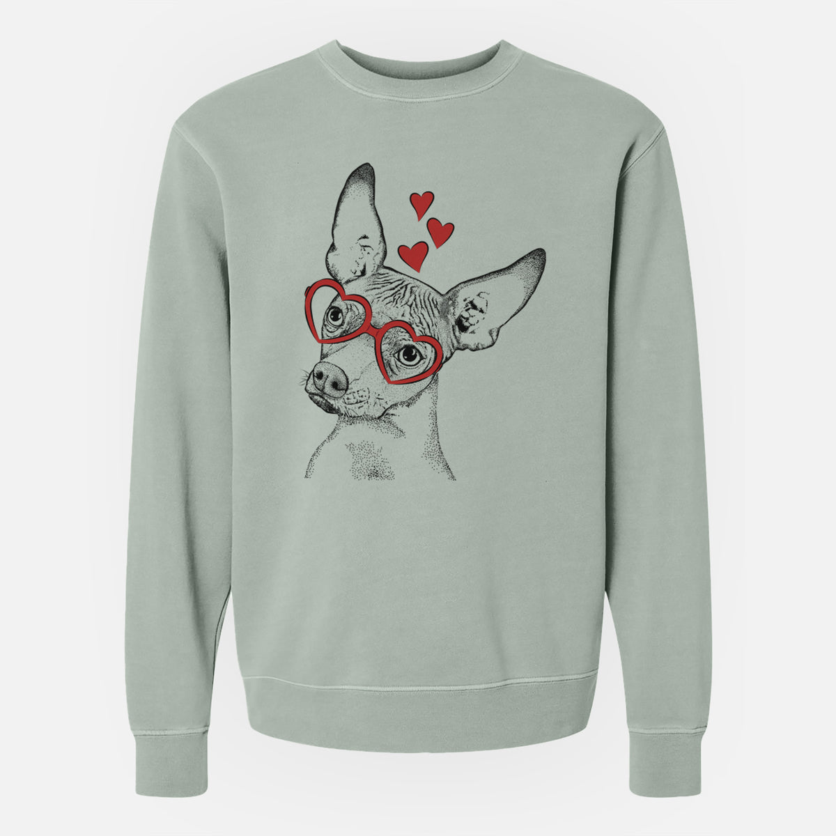 Valentine Kahlo the Xoloitzcuintli - Unisex Pigment Dyed Crew Sweatshirt