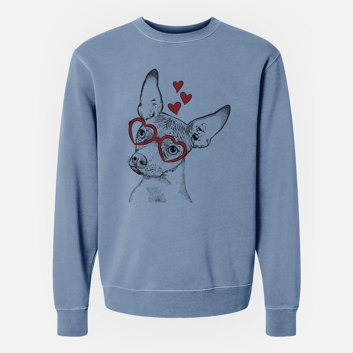 Valentine Kahlo the Xoloitzcuintli - Unisex Pigment Dyed Crew Sweatshirt