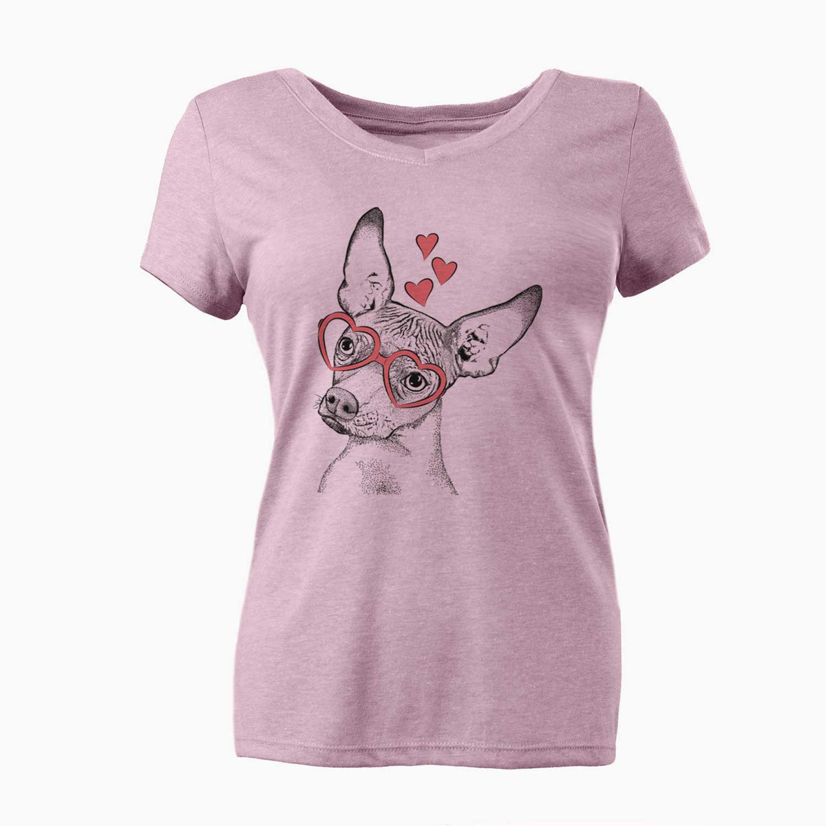Valentine Kahlo the Xoloitzcuintli - Women's V-neck Shirt