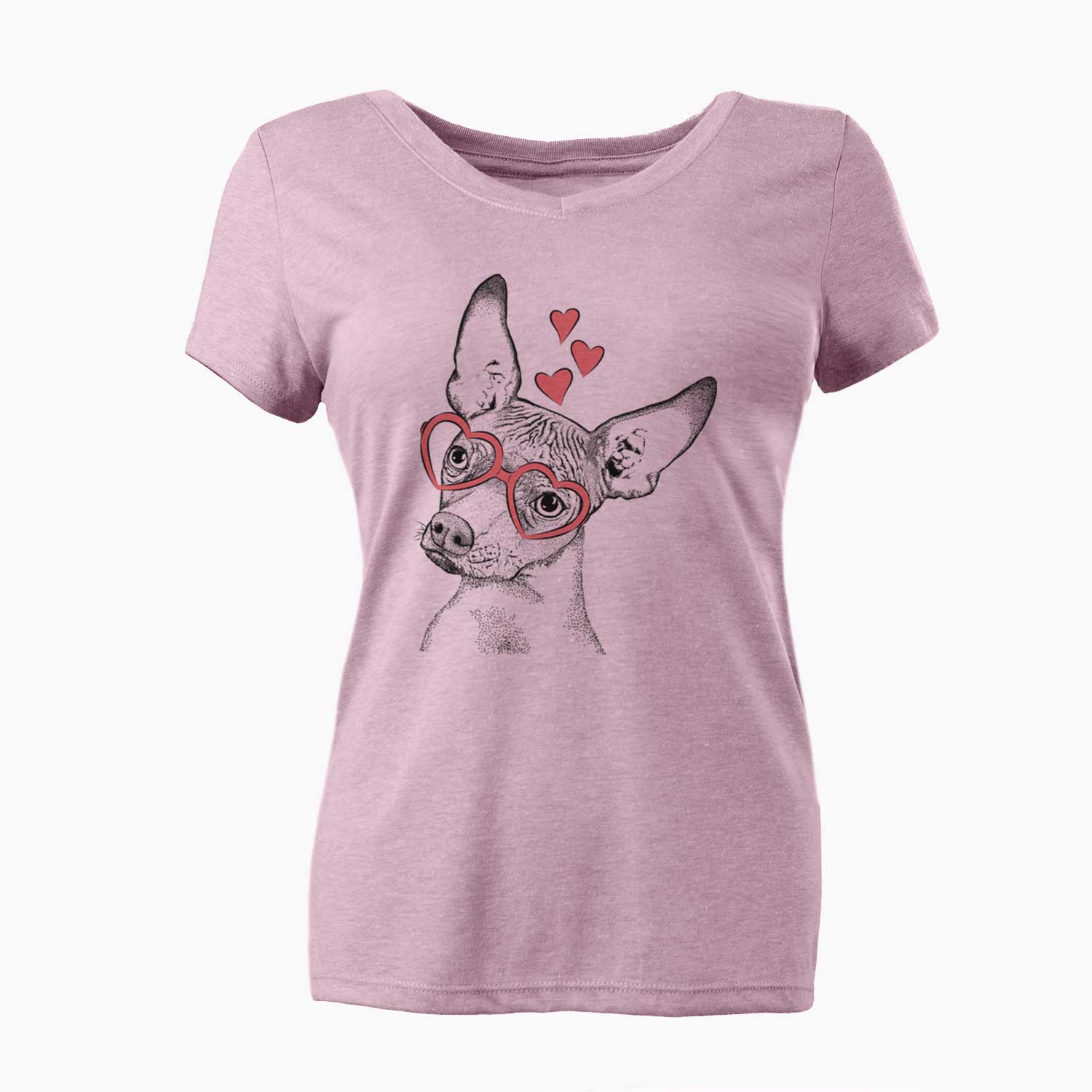 Valentine Kahlo the Xoloitzcuintli - Women's V-neck Shirt