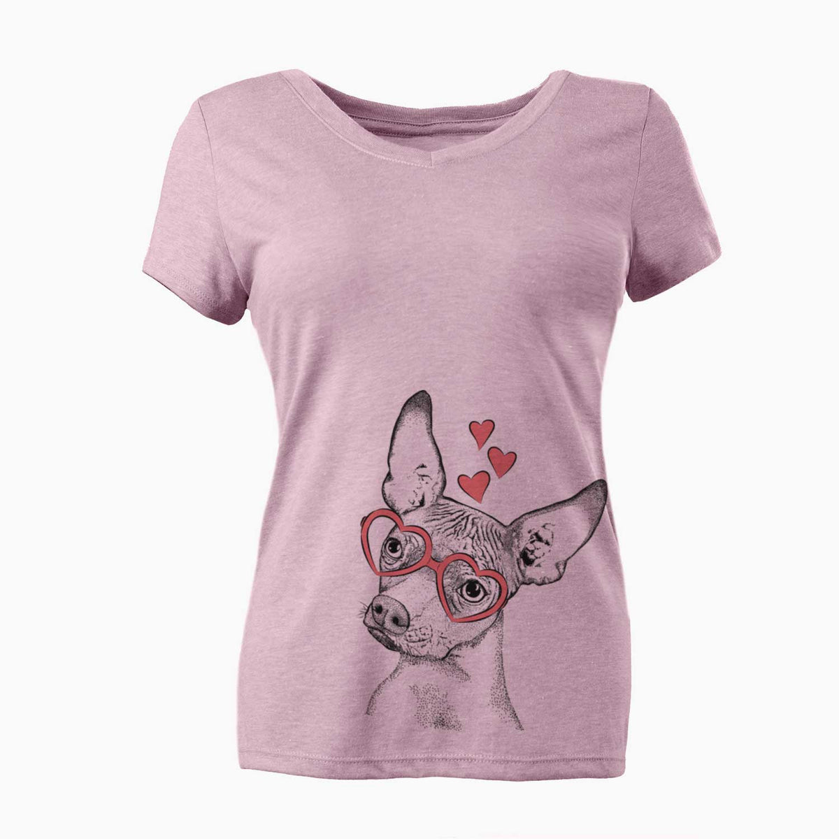 Valentine Kahlo the Xoloitzcuintli - Women's V-neck Shirt