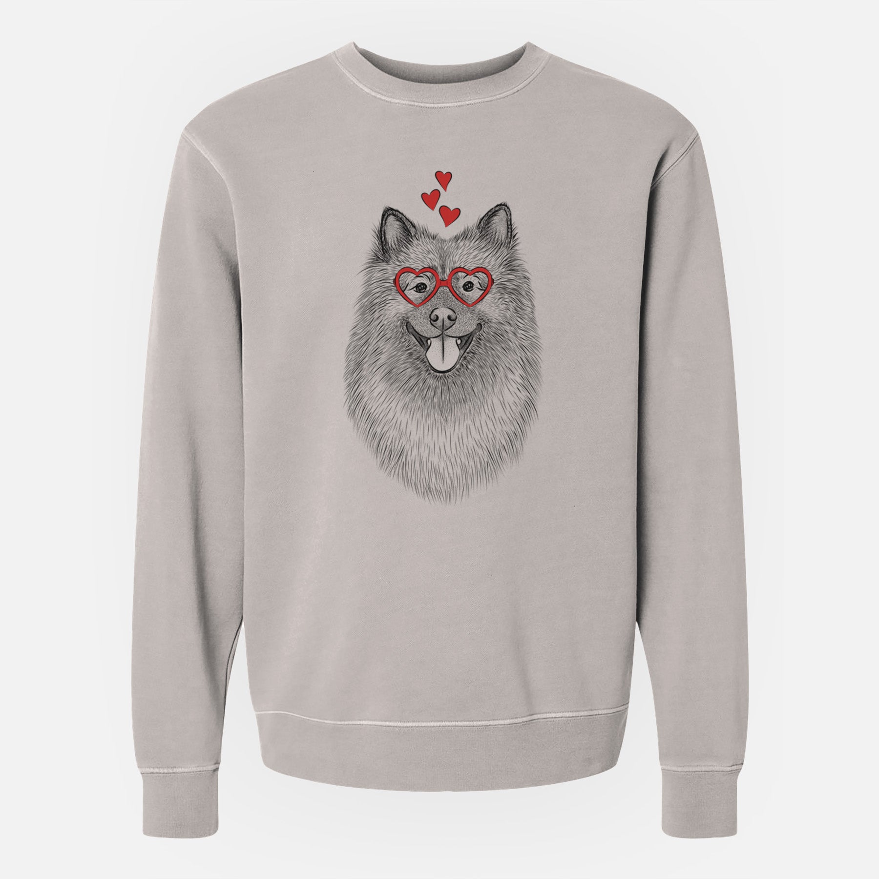 Valentine Kai the Keeshond - Unisex Pigment Dyed Crew Sweatshirt