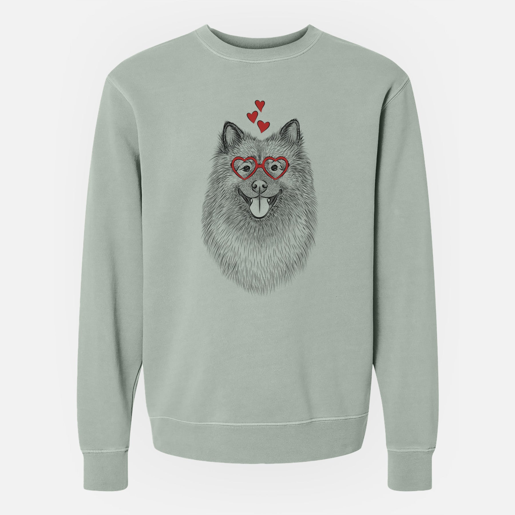 Valentine Kai the Keeshond - Unisex Pigment Dyed Crew Sweatshirt