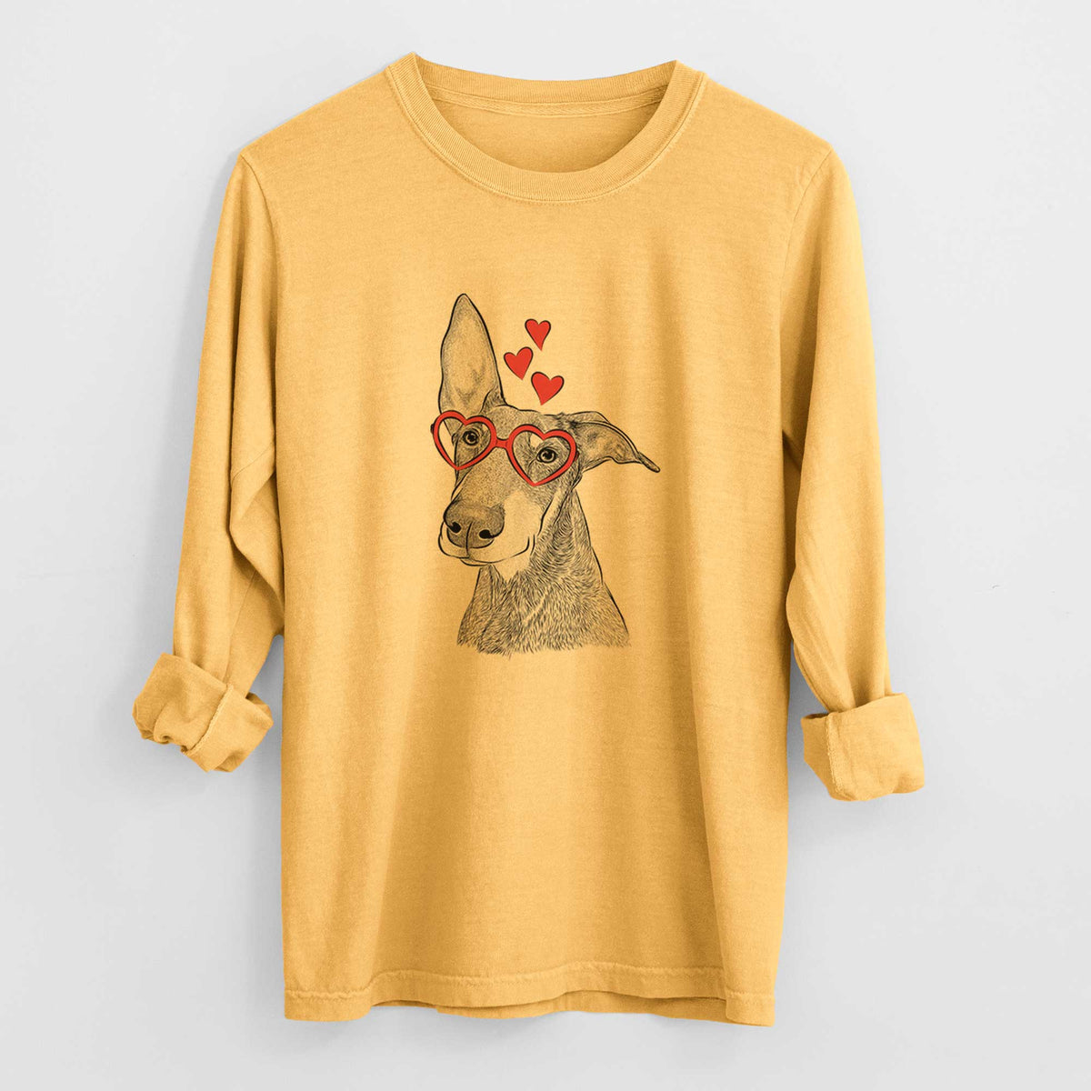 Valentine Kain the Doberman Pinscher - Heavyweight 100% Cotton Long Sleeve
